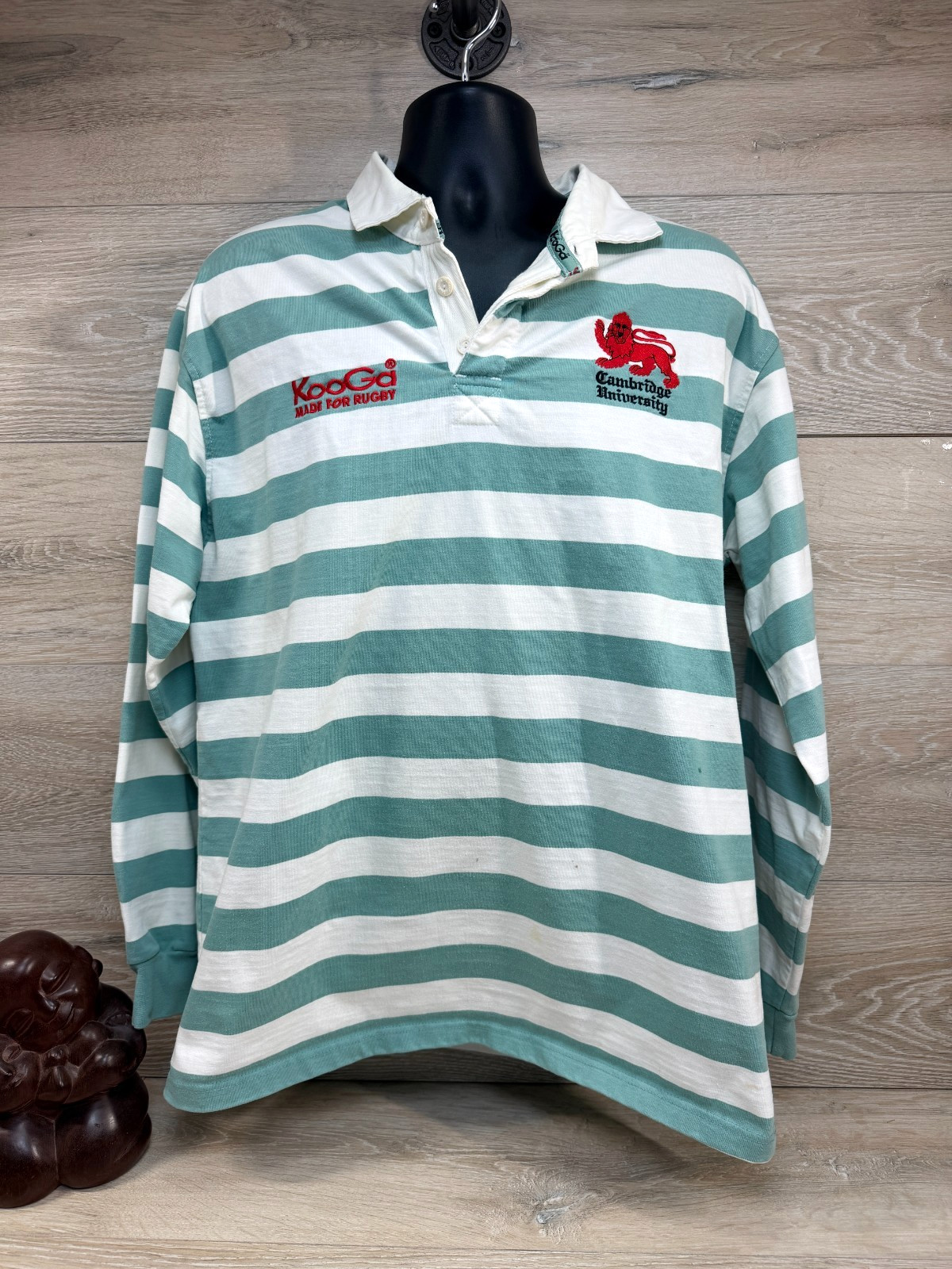 KooGa Rugby Cambridge University Long Sleeved Collared Rubber Buttons Shirt L