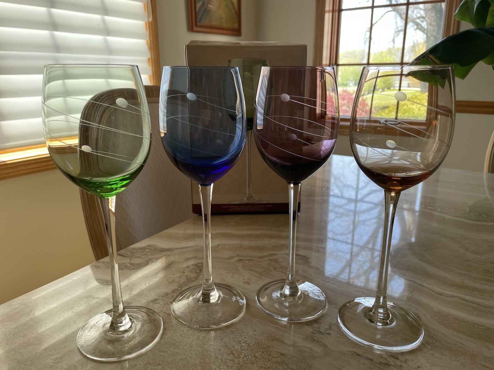 LENOX NIB Tuscany Seasons 12 oz Crystal Goblets Set/4 Assorted Colors LENOX NIB Tuscany Seasons 12 oz Crystal Goblets Set/4 Assorted Colors
