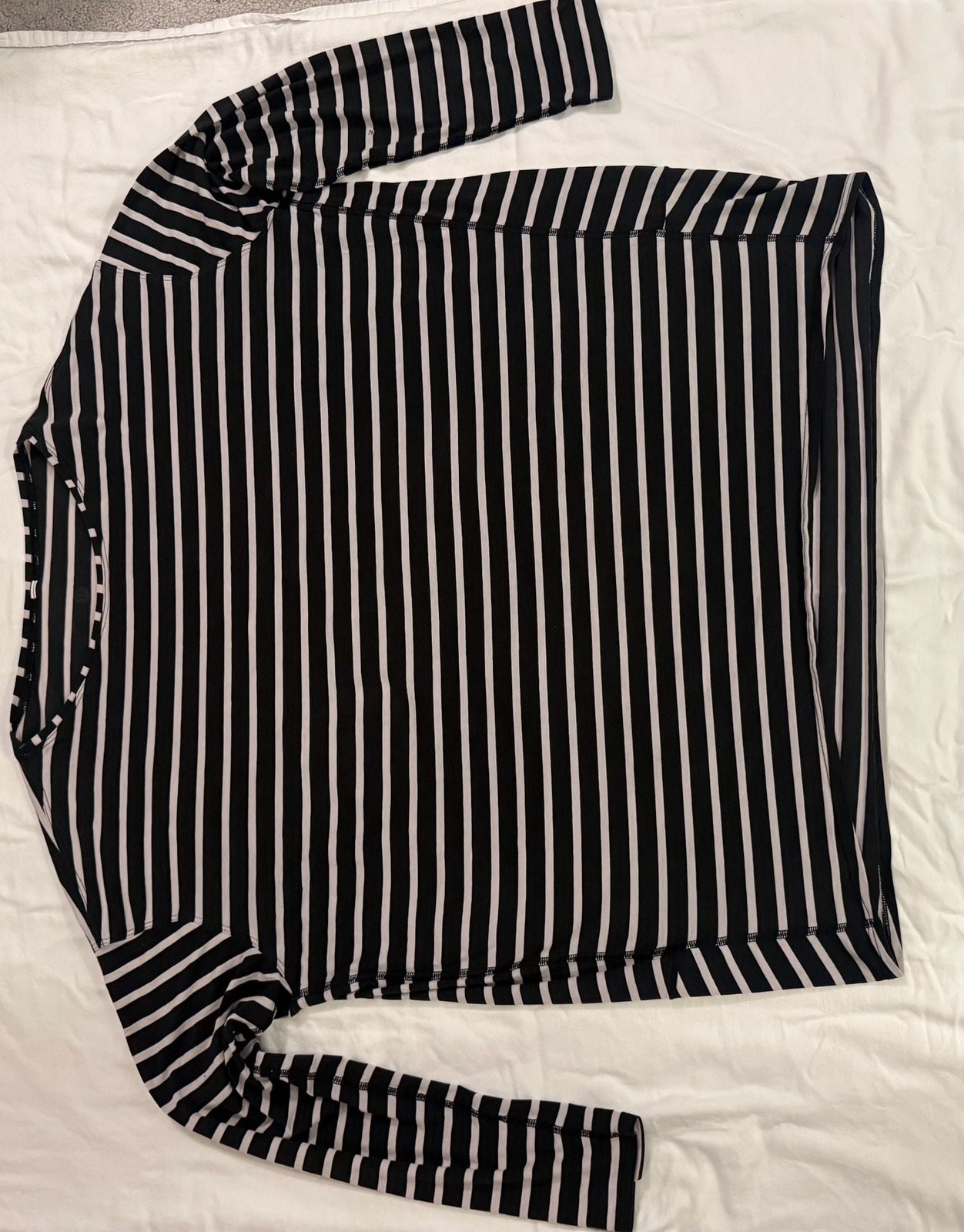 Lululemon Long Sleeve Shirt Striped Black White Lululemon Long Sleeve Shirt Striped Black White