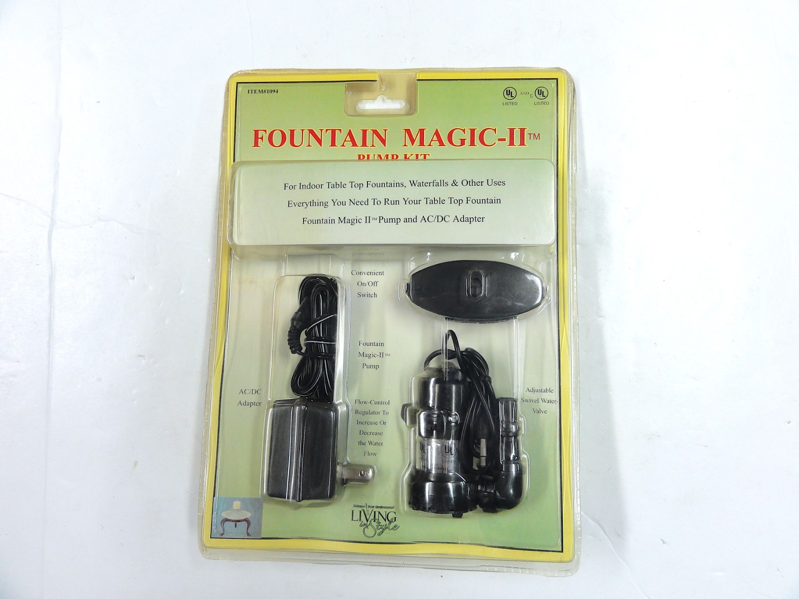 VINTAGE FOUNTAIN MAGIC -II TABLE TOP FOUNTAIN PUMP KIT #1094 SEALED PACKAGE NOS VINTAGE FOUNTAIN MAGIC -II TABLE TOP FOUNTAIN PUMP KIT #1094 SEALED PACKAGE NOS