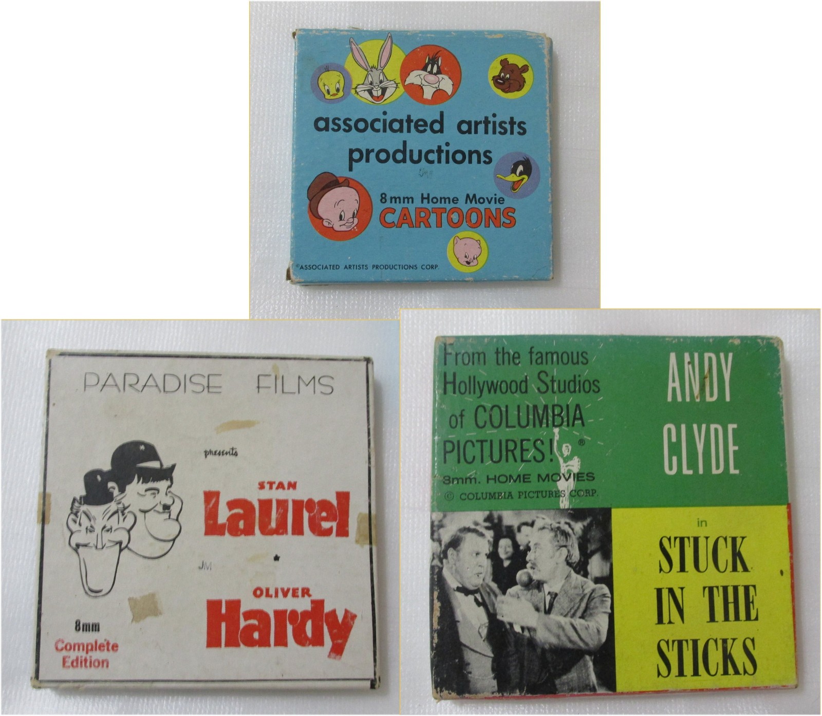 8mm Lot: Laurel &Hardy (County Hosp.) Tweety Bird, Andy Clyde (Stuck\'\'Sticks)