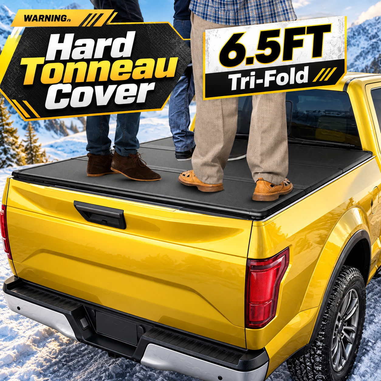 6.5FT FRP Hard Tri-Fold Tonneau Cover Truck Bed for 2015-2026 Ford F150 Pick up