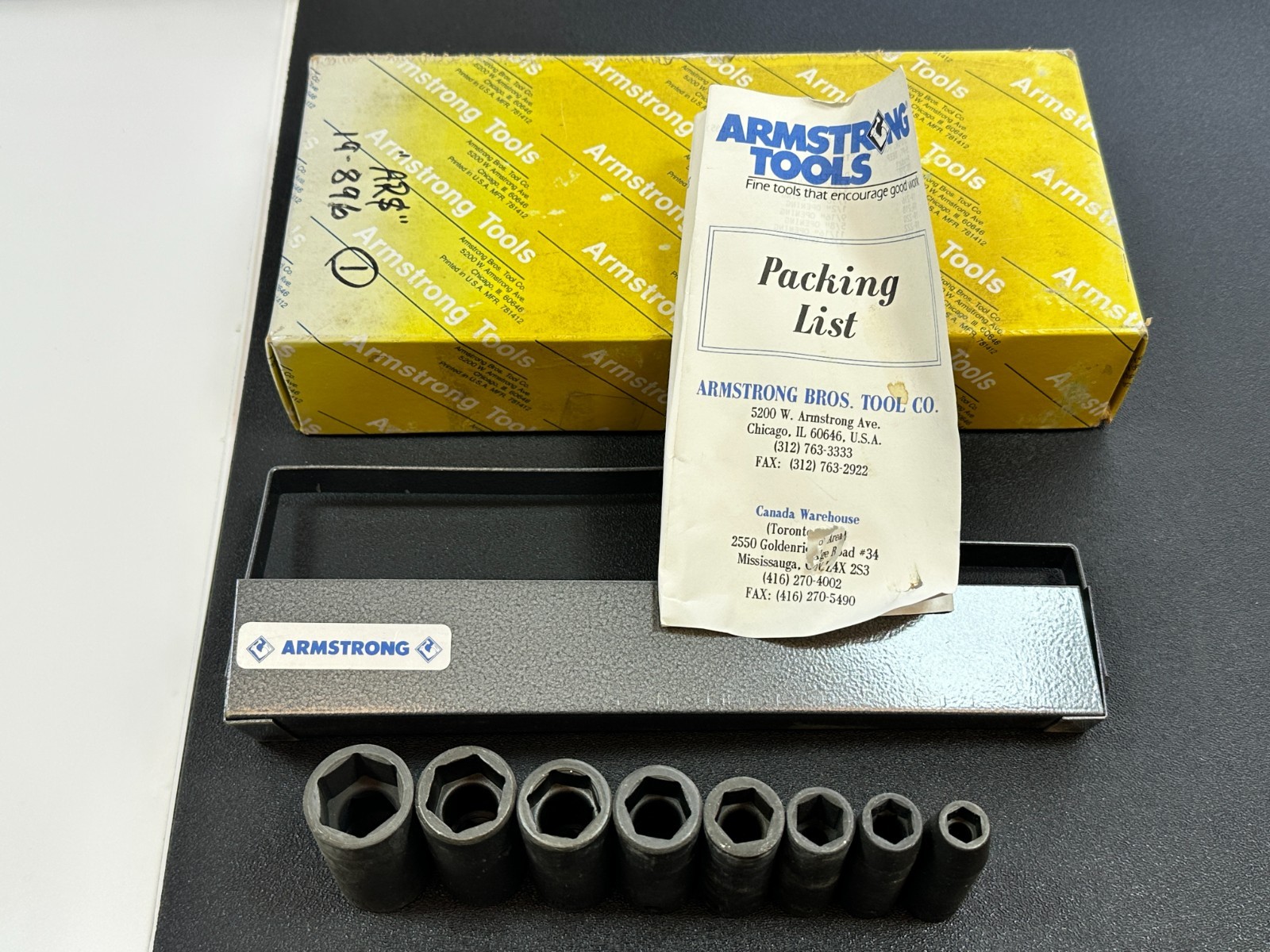NOS Armstrong USA 8pc 3/8” Drive SAE 5/16\ NOS Armstrong USA 8pc 3/8” Drive SAE 5/16\