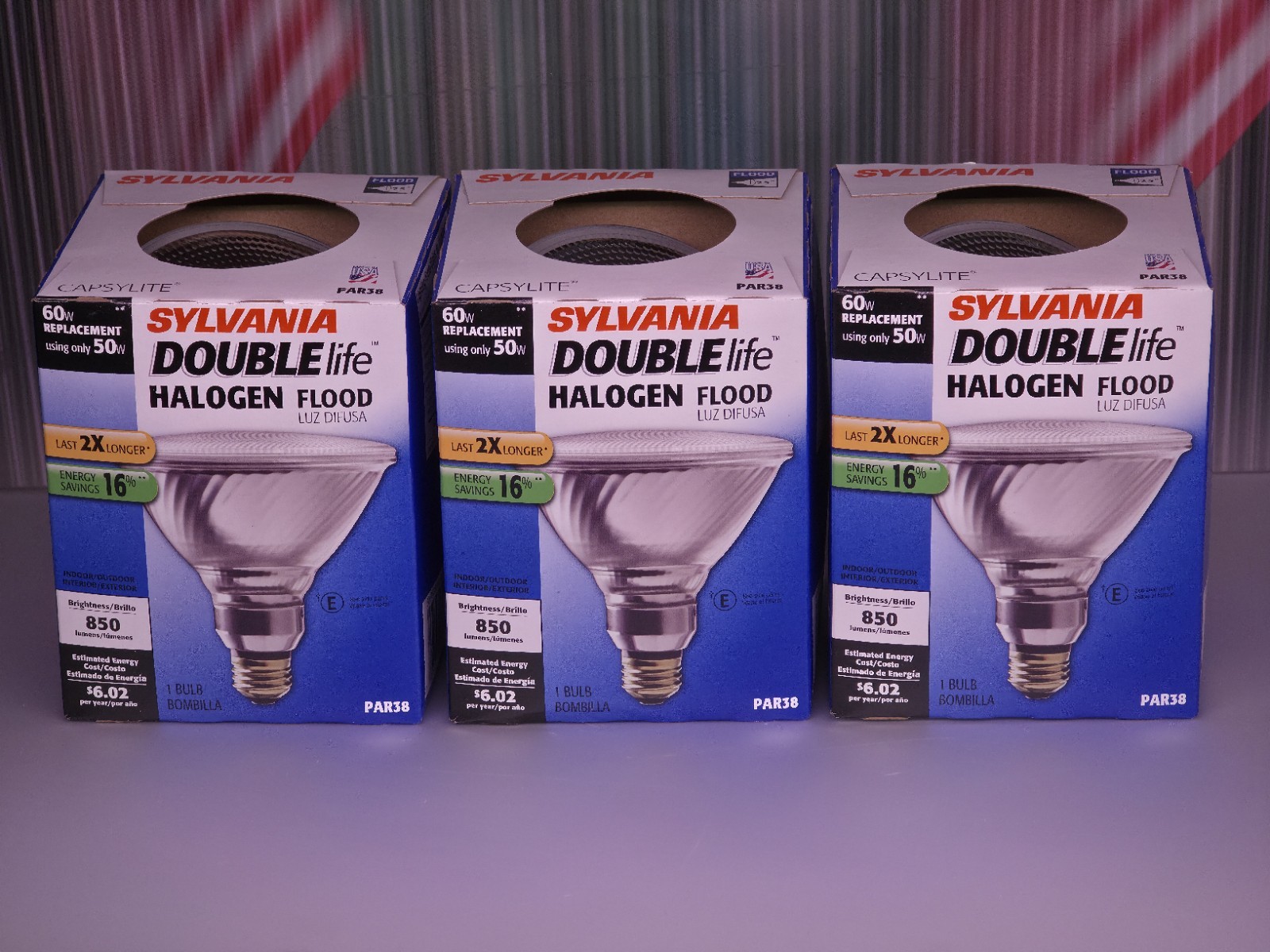 (PAR38) SYLVANIA 90W/70W Halogen Flood Light Bulb (70PAR38/HAL/NFL25) - 3 PACK