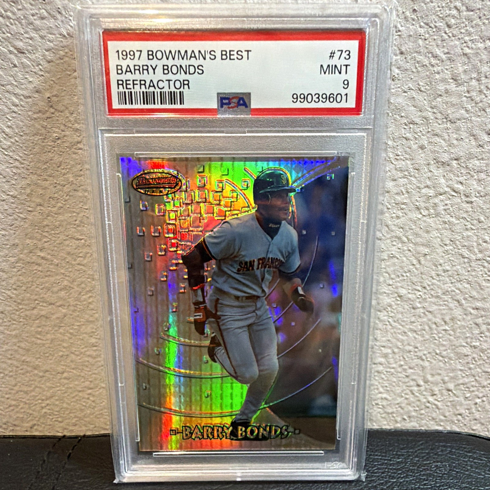 Bowman 1997 Bowman's Best Barry Bonds #73 Refractor PSA 9 Giants Bowman 1997 Bowman's Best Barry Bonds #73 Refractor PSA 9 Giants