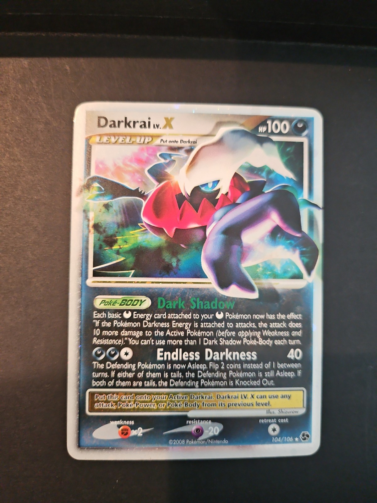 Darkrai Lv.X Great Encounters Ultra Rare 104/106 Holo Darkrai Lv.X Great Encounters Ultra Rare 104/106 Holo