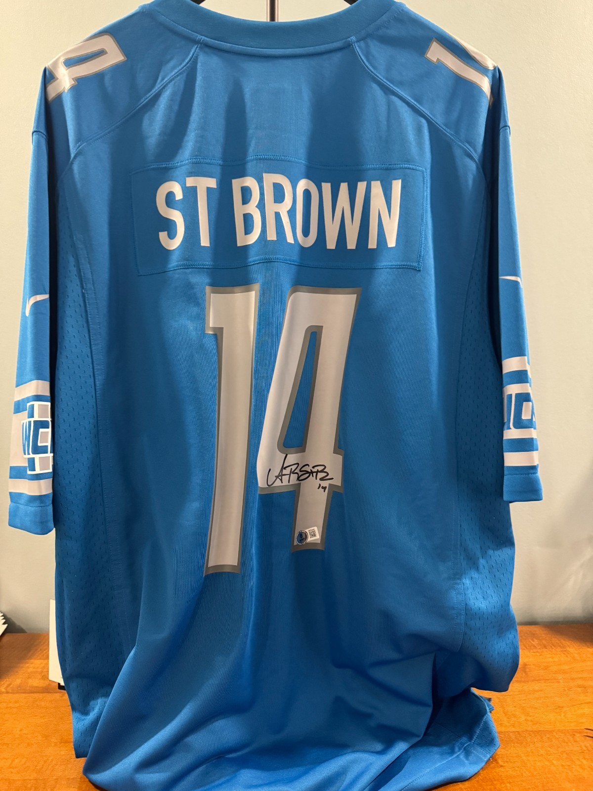 Amon-Ra St. Brown Signed Detroit Lions Nike Game Jersey Beckett Witnessed COA