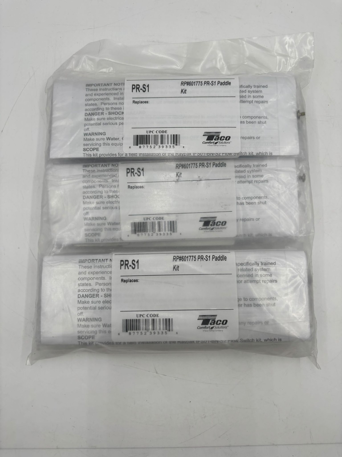 Qty 10 Raypak Taco Flow Switch Paddle Kit RP#601775 PR-S1, 007142F 010026F Qty 10 Raypak Taco Flow Switch Paddle Kit RP#601775 PR-S1, 007142F 010026F