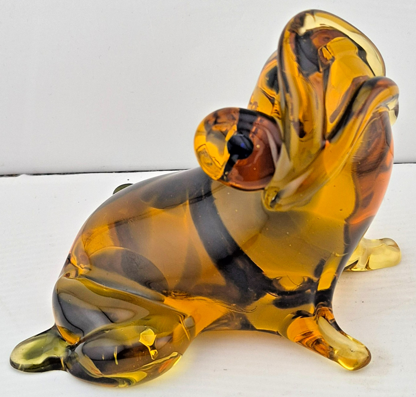CHIP Cenedese Vintage Murano Cadmium Amber Green Spotted Art Glass Frog CHIP Cenedese Vintage Murano Cadmium Amber Green Spotted Art Glass Frog