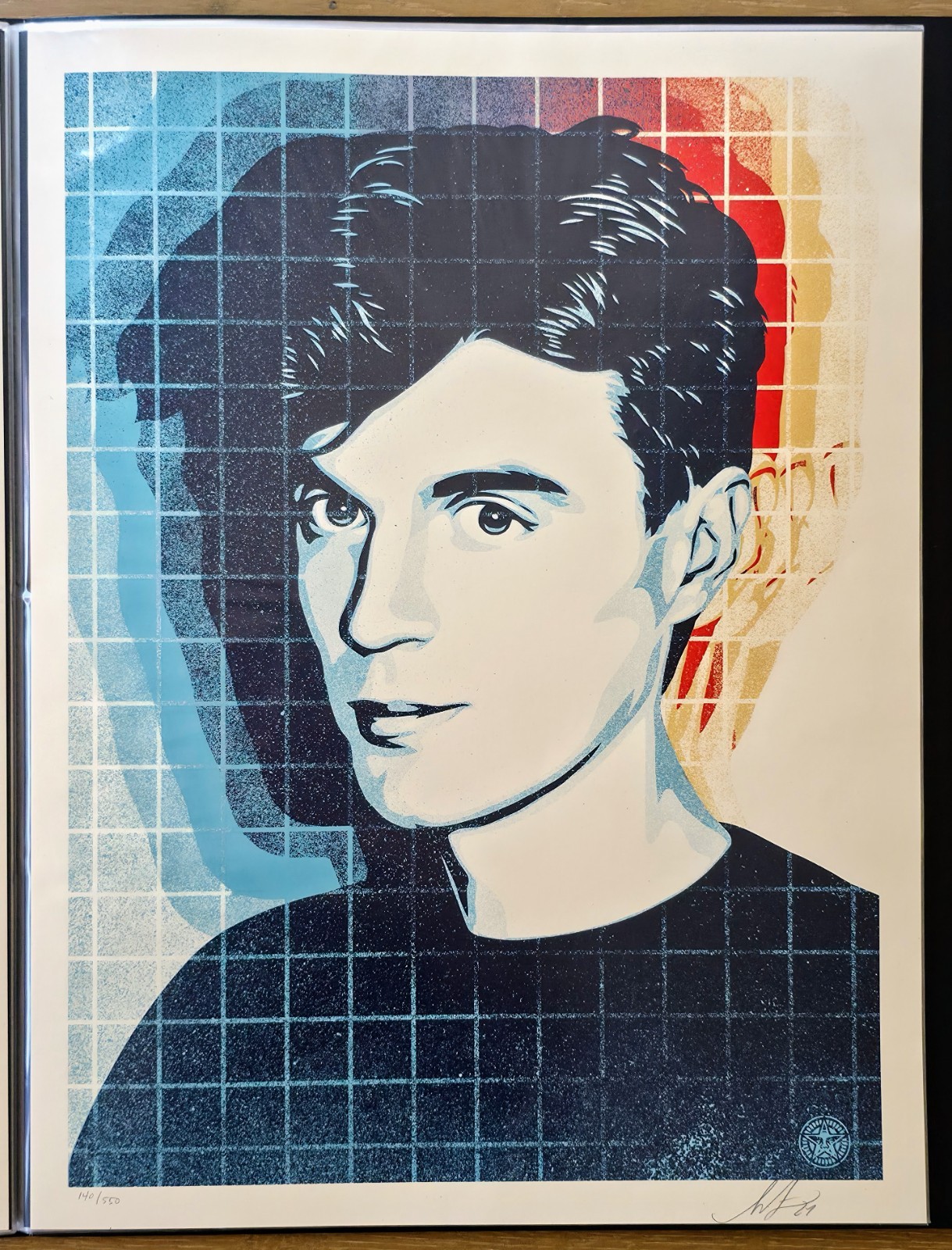 Shepard Fairey David Byrne Overloading the Grid Talking Heads Signed Print /550