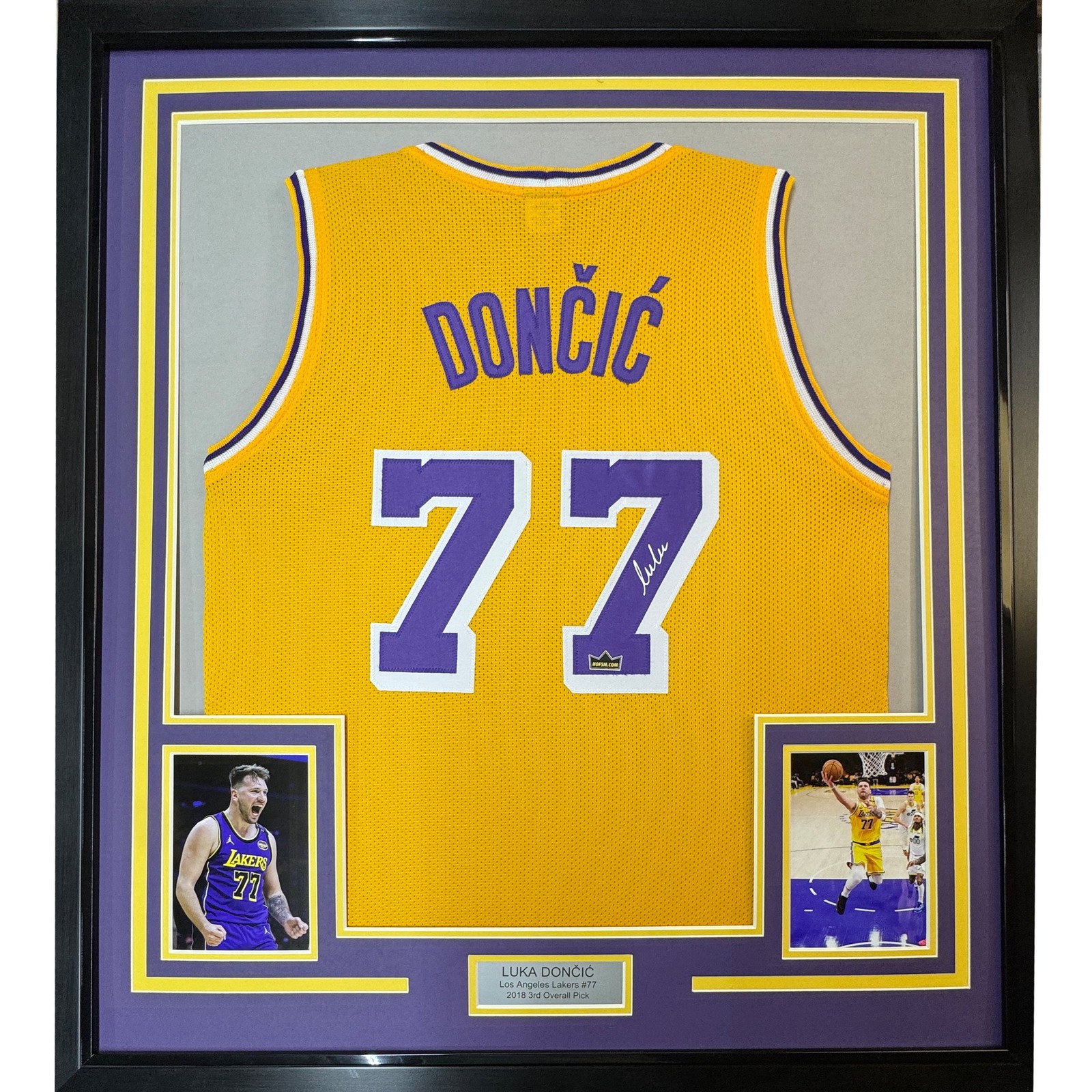 Framed Facsimile Autographed Luka Doncic 35x39 Yellow Jersey Framed Facsimile Autographed Luka Doncic 35x39 Yellow Jersey