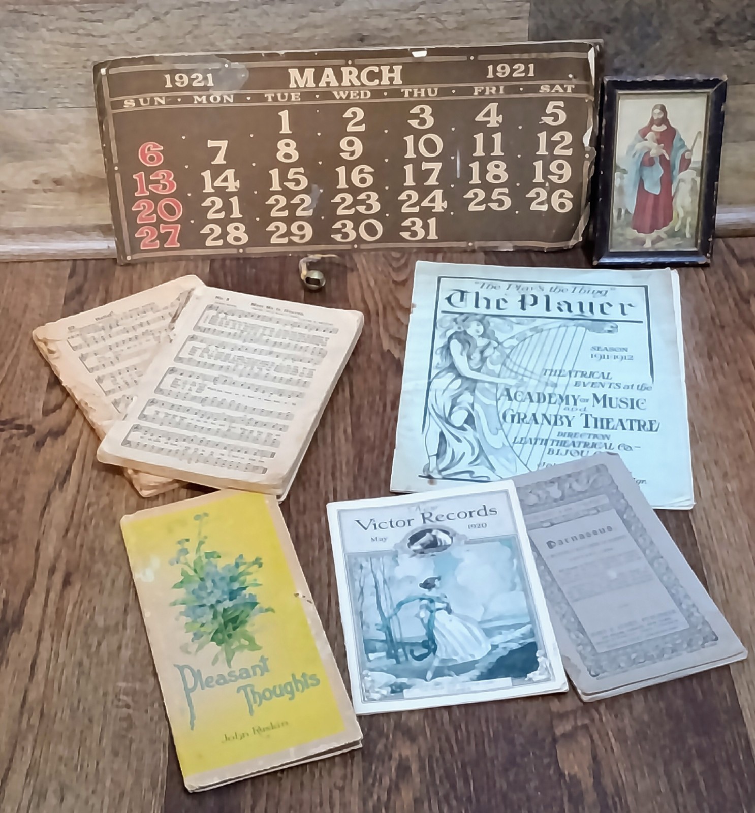 Antique Ephemera Estate Lot 1889-1930 Theater Music Calendar Book Sarna Bell 