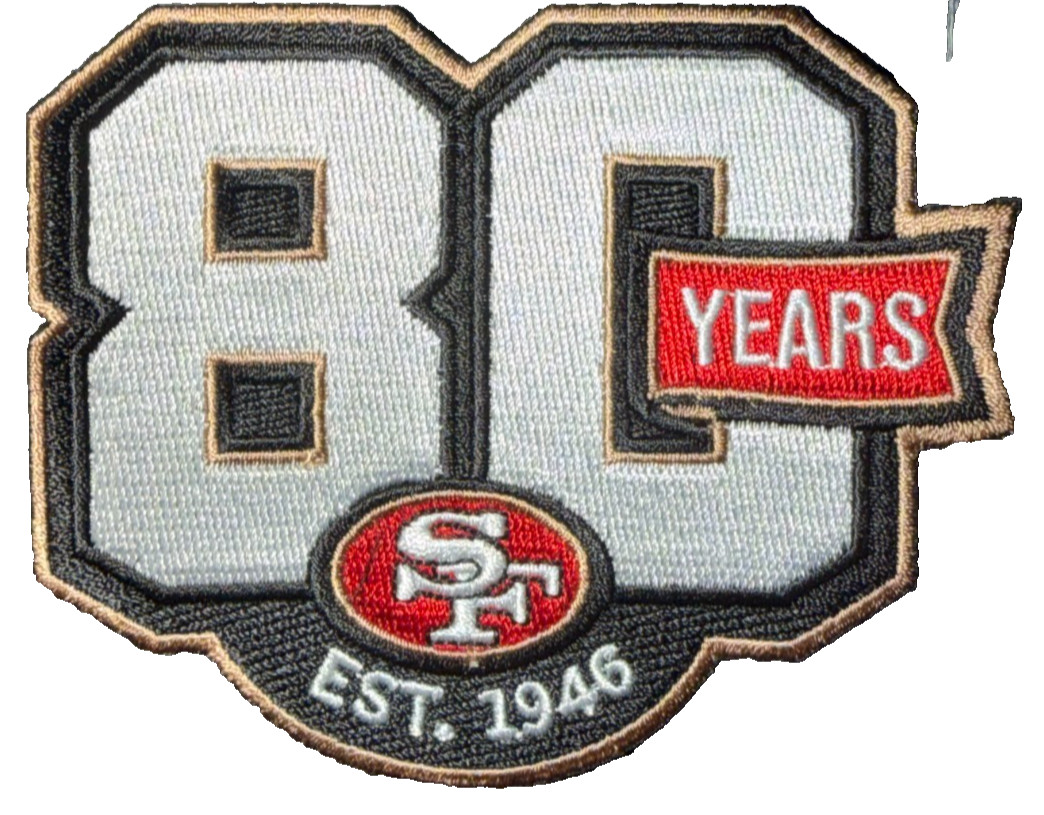 San Francisco 49ers 80th Anniversary Embroidered Sew On Patch Badge FOR JERSEYS San Francisco 49ers 80th Anniversary Embroidered Sew On Patch Badge FOR JERSEYS