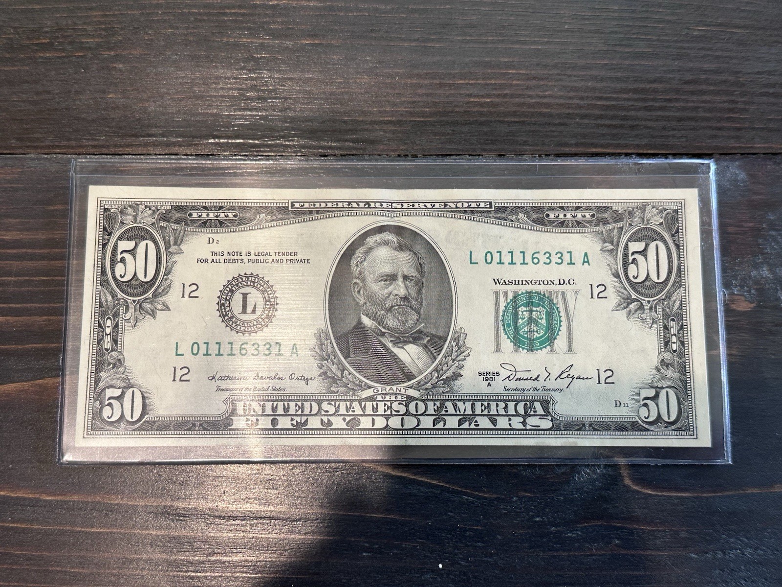 1981A San Francisco Almost uncirculated, $50 Federal Reserve Note Banknote 1981A San Francisco Almost uncirculated, $50 Federal Reserve Note Banknote