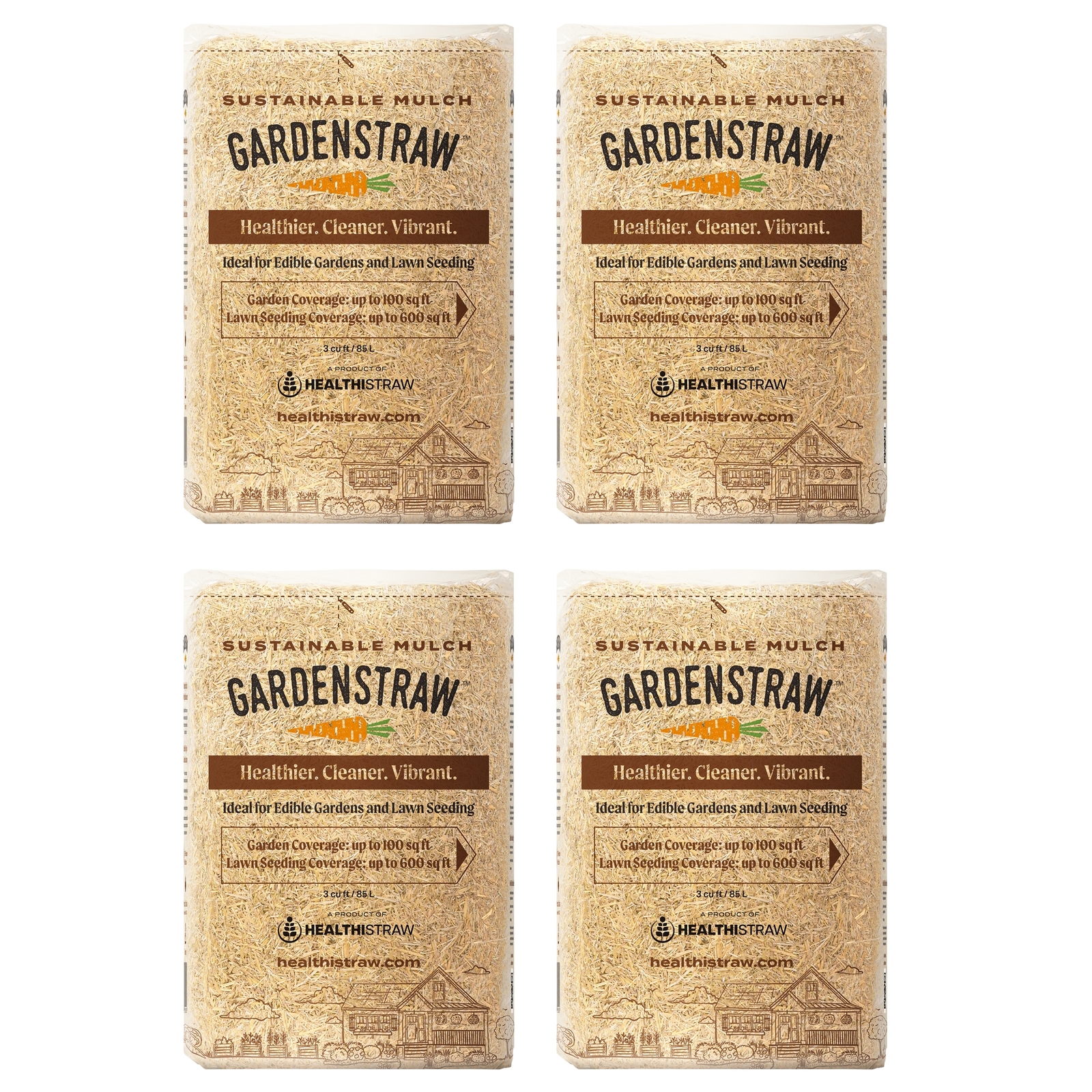 HealthiStraw GardenStraw, All-Natural Garden Straw Mulch, 3 cu ft (4 Pack) HealthiStraw GardenStraw, All-Natural Garden Straw Mulch, 3 cu ft (4 Pack)