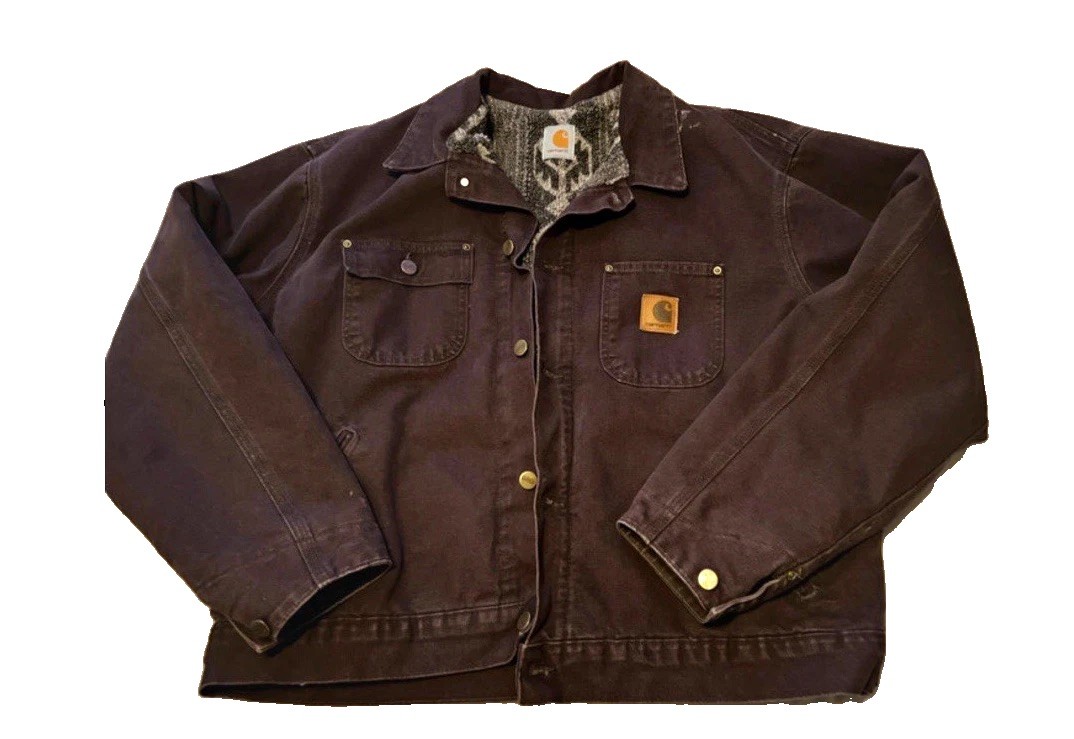 Vintage Carhartt Southwest Aztec Blanket Lined Jacket – 90s – Mocha Brown