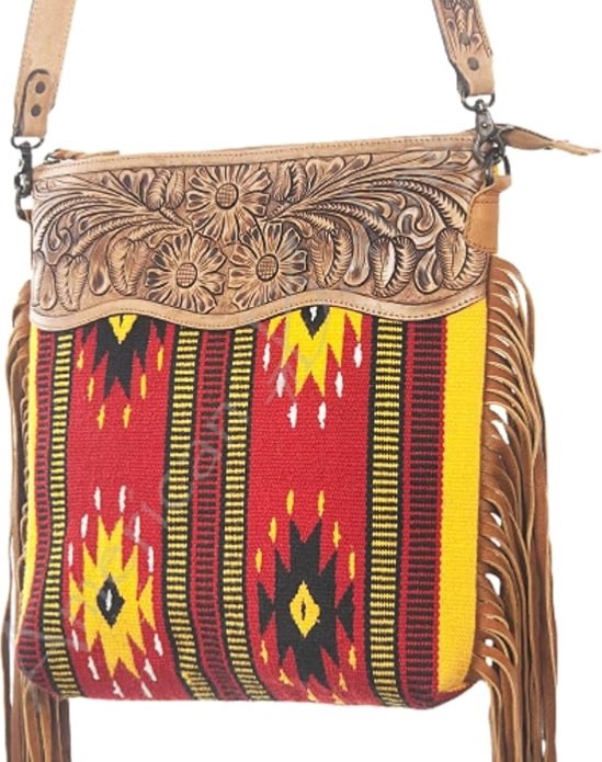 AD American Darling Genuine Western Leather Hand Tooled Women Crossbody Handbag