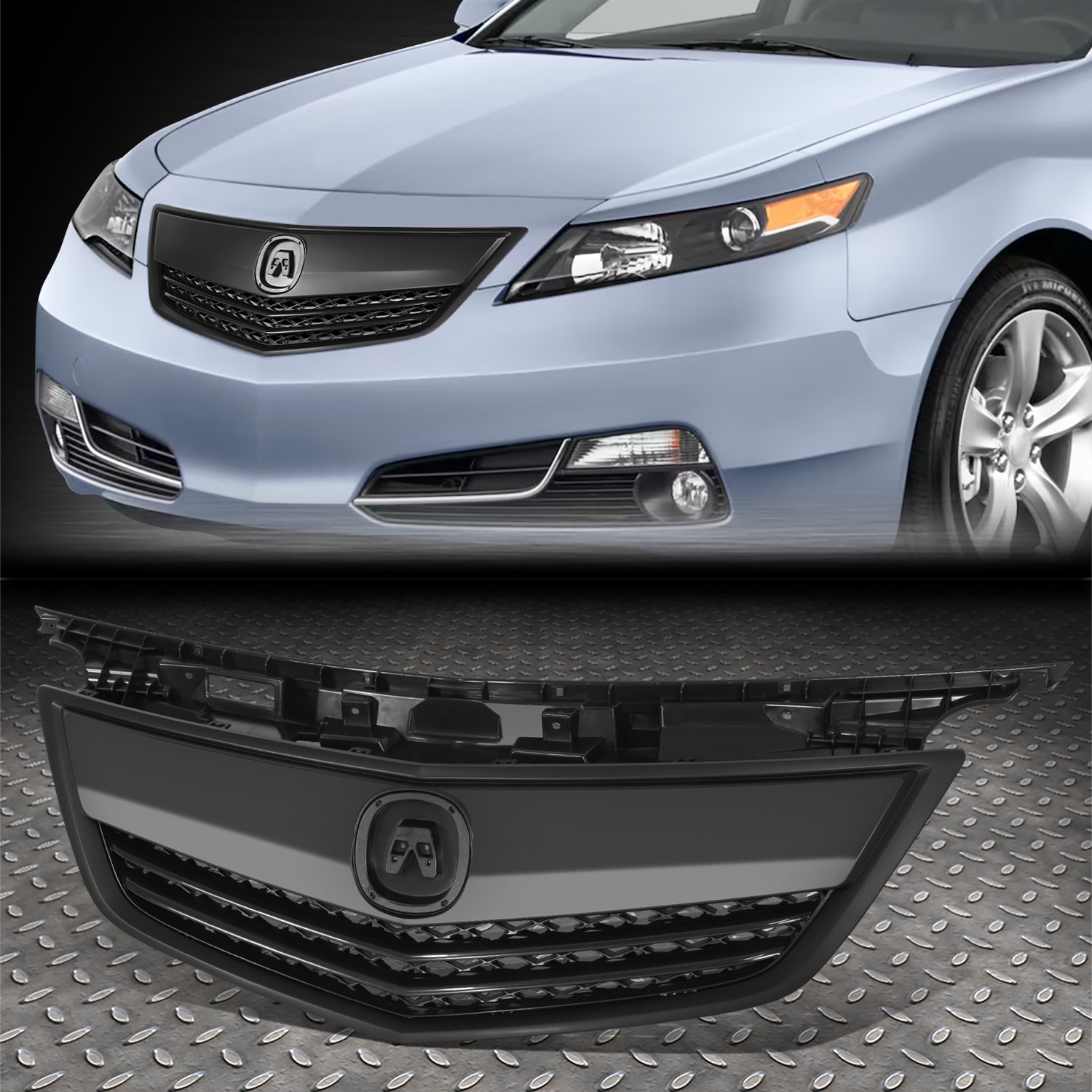 For 12-14 Acura TL OE Style Matte Black Front Bumper Hood Grille Grill Assembly For 12-14 Acura TL OE Style Matte Black Front Bumper Hood Grille Grill Assembly