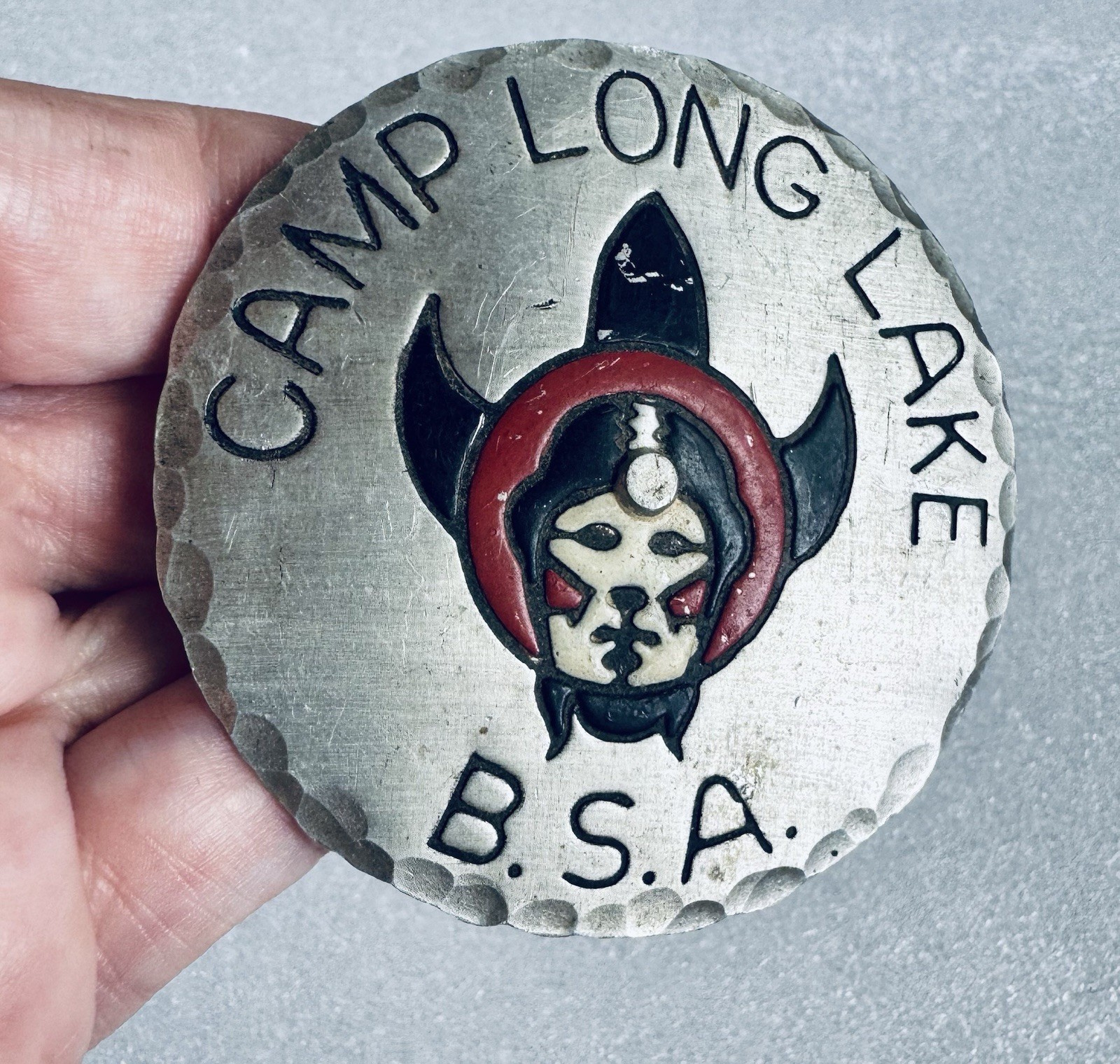 Camp Long Lake Neckerchief Slide Potawatomi Area Council Boy Scouts of America