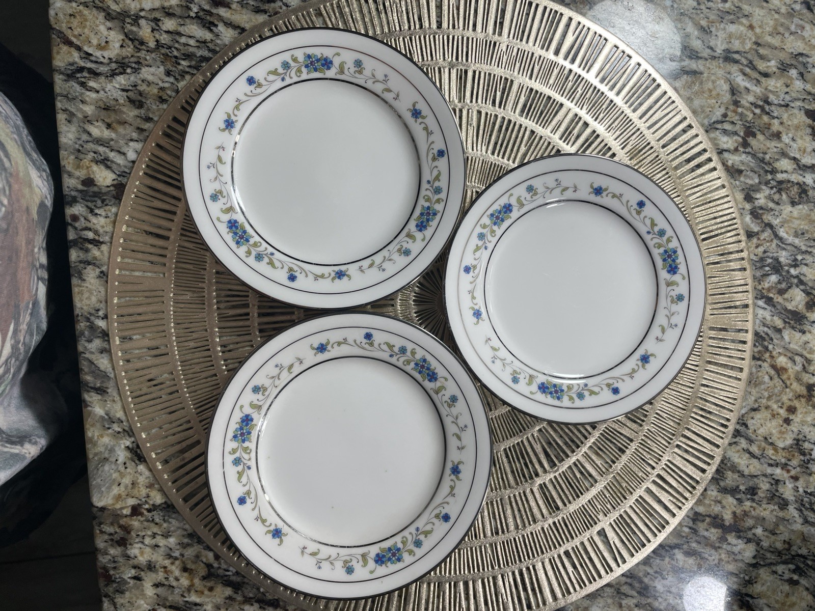 Noritake Norma 7016 China Ivory Floral Side Plates 6 3/8” Set of 3