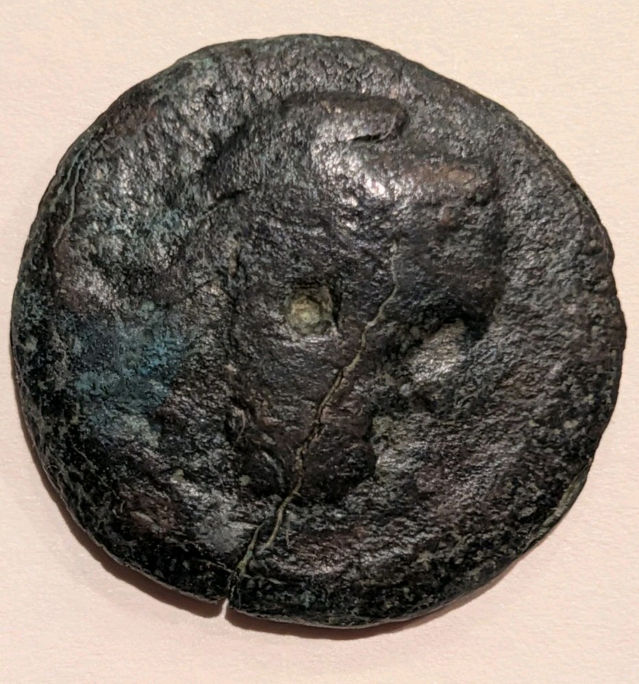 Ptolemaic Egypt AE24 Ptolemy VI Bronze Coin Cleopatra I Head Isis Eagle SGC 7905