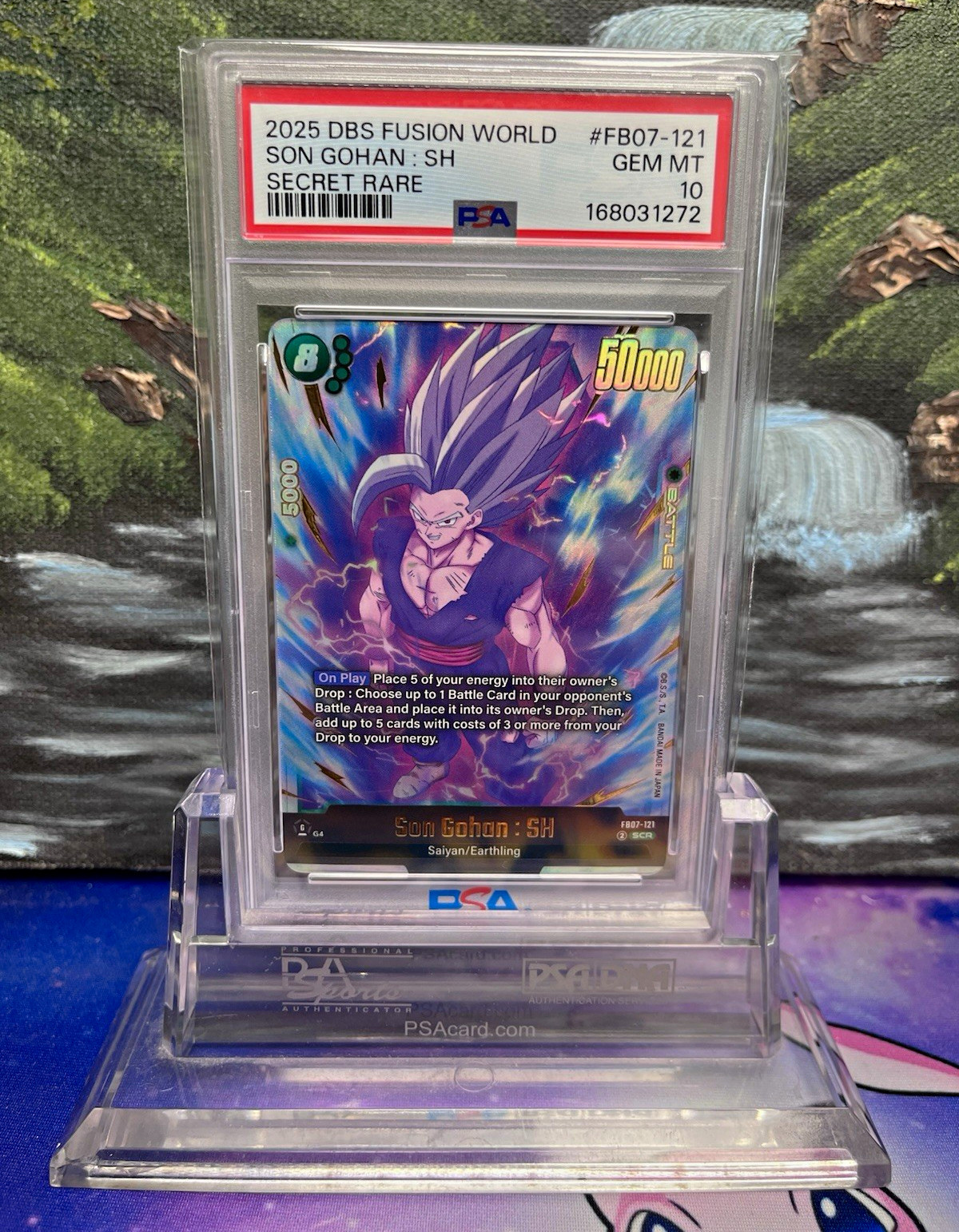Bandai DBS Fusion World Son Gohan: SH FB07-121 Secret Rare Foil PSA 10 Bandai DBS Fusion World Son Gohan: SH FB07-121 Secret Rare Foil PSA 10