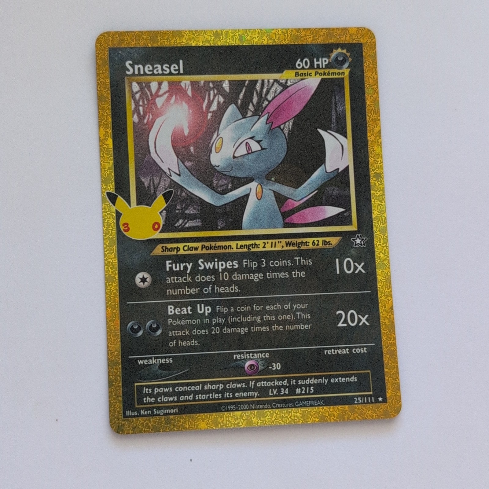 The Pokémon Company Sneasel Neo Genesis 25/111 Holo Rare Holo 60HP EN 2000 The Pokémon Company Sneasel Neo Genesis 25/111 Holo Rare Holo 60HP EN 2000