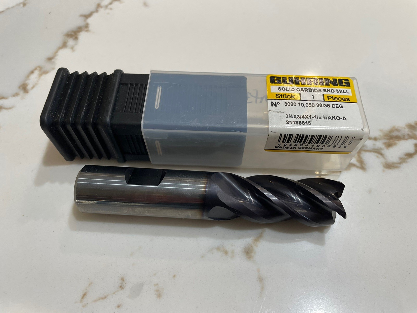 GUHRING 3/4” Corner Chamfer End Mill 4 Flute Solid Carbide nano-A Coat 89477509 GUHRING 3/4” Corner Chamfer End Mill 4 Flute Solid Carbide nano-A Coat 89477509
