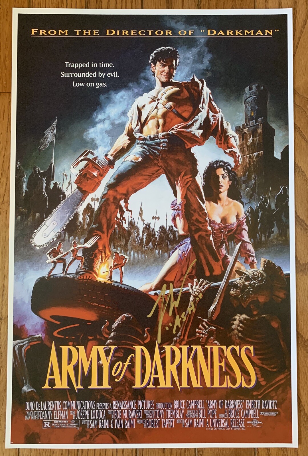 Bruce Campbell Signed Army Of Darkness Ash 11x17 Movie Poster Certificate HOLO Bruce Campbell Signed Army Of Darkness Ash 11x17 Movie Poster Certificate HOLO