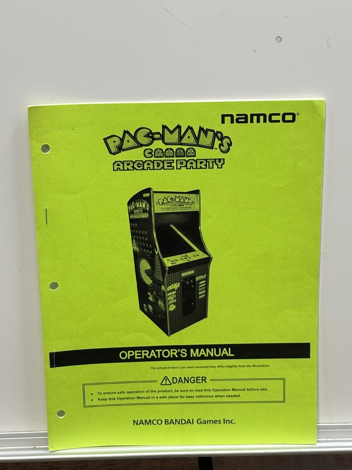 ORIGINAL-NAMCO-PAC MAN'S ARCADE PARTY-OPERATORS MANUAL