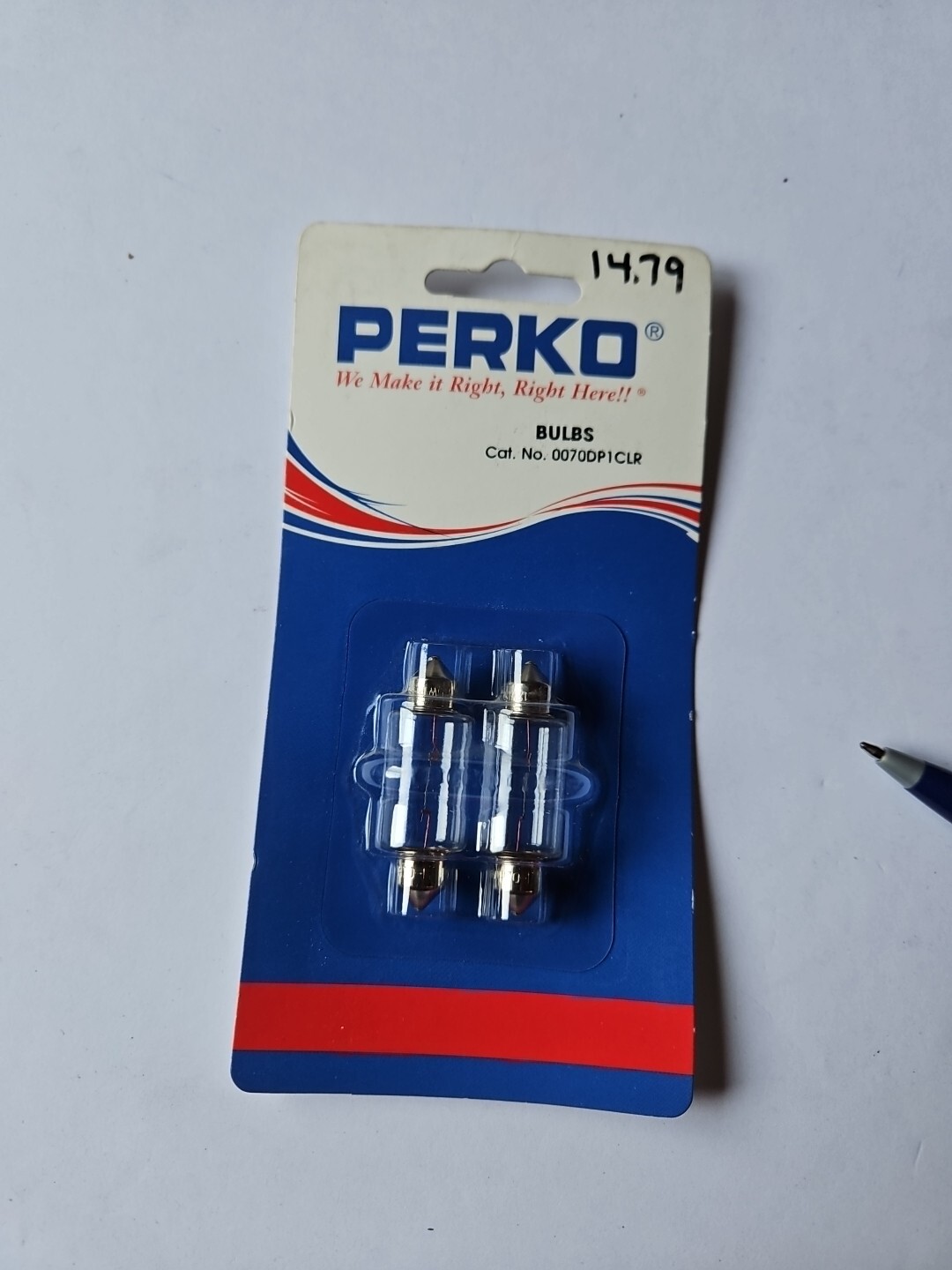 PERKO Festoon Bulbs 0070DP1CLR NOS OEM BA8 PERKO Festoon Bulbs 0070DP1CLR NOS OEM BA8