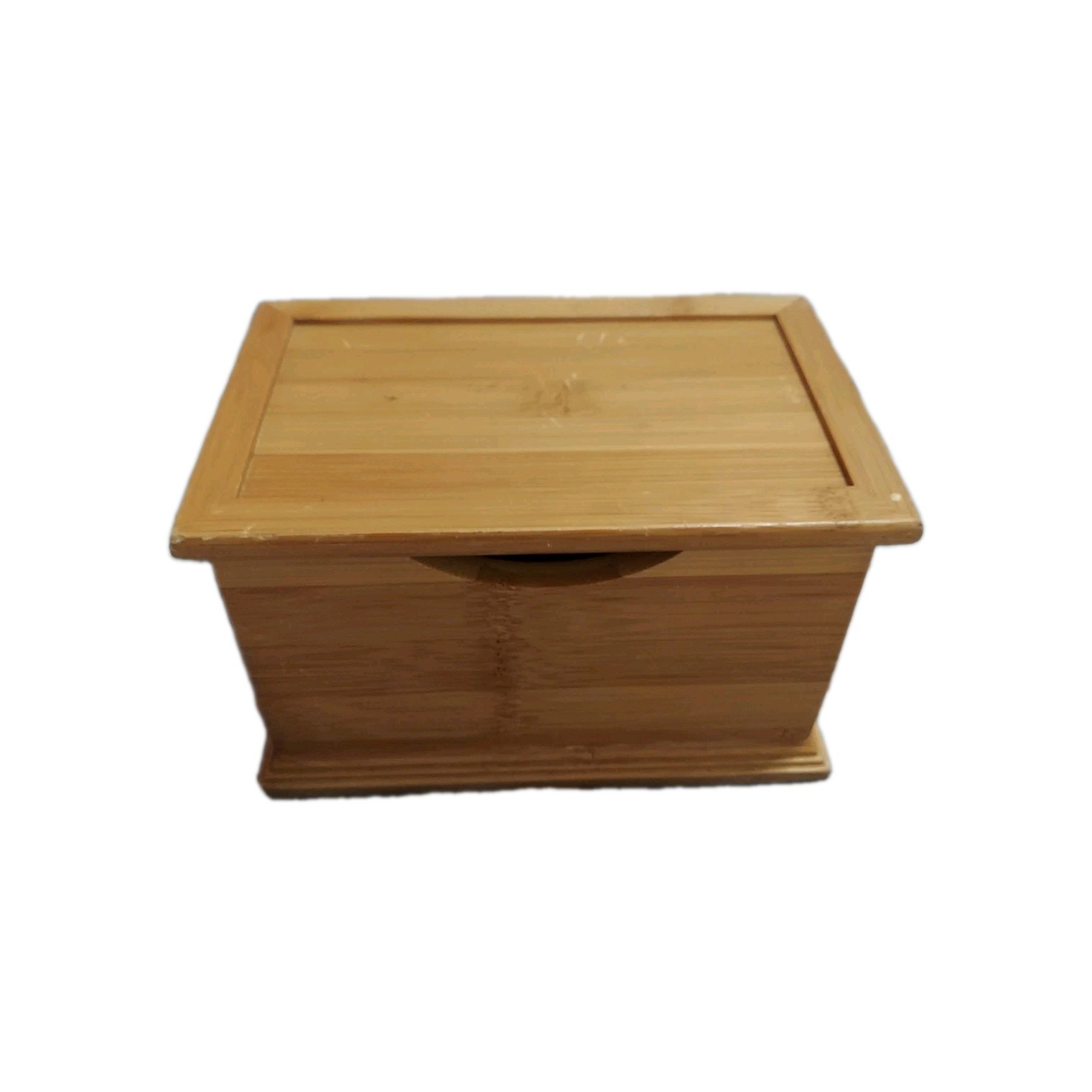 Levenger Nantucket Bamboo Note Card Box Organizer Preowned 