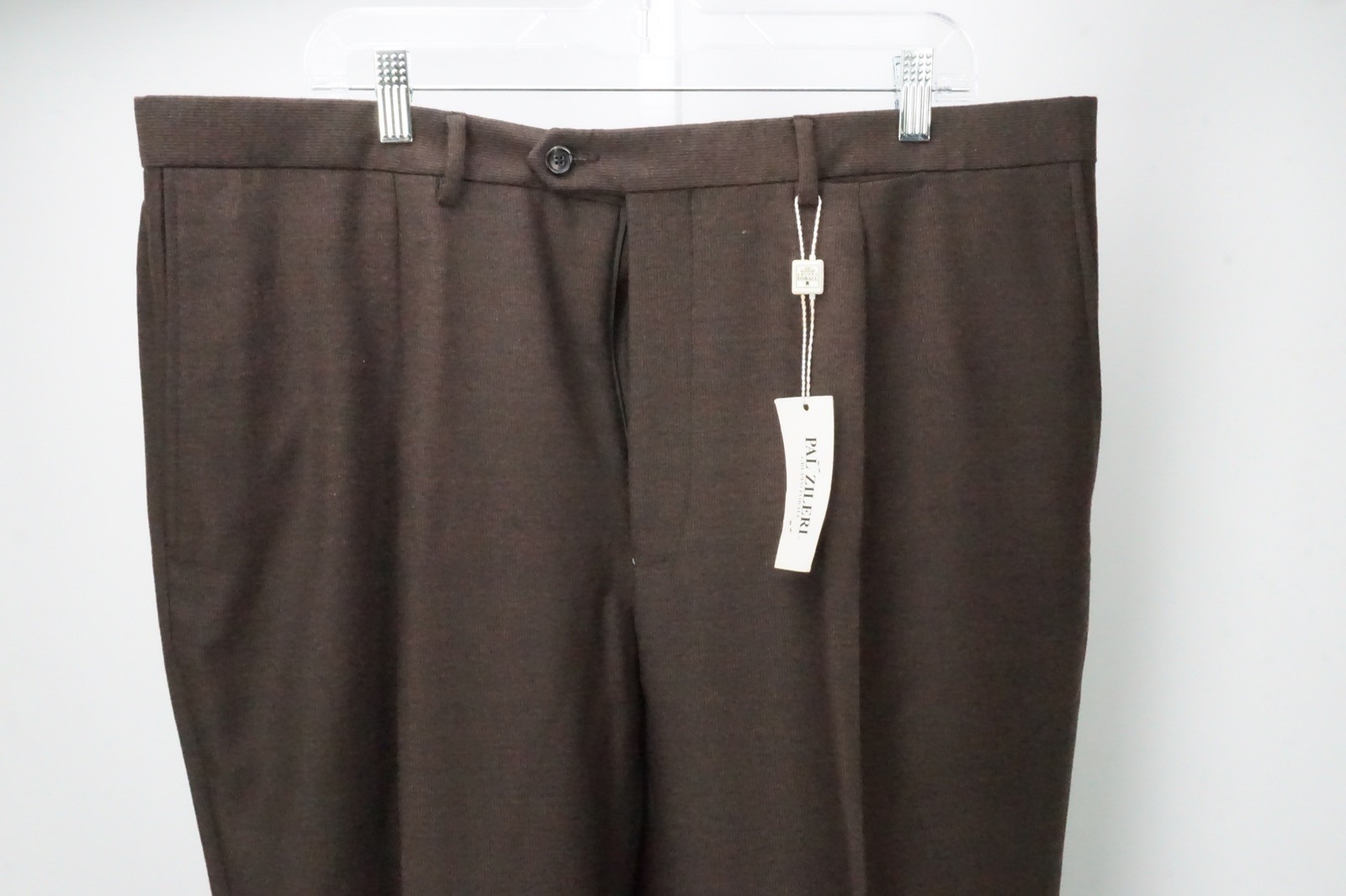 Pal Zileri Brown 100% Wool Mens Pants Trousers Sz 58 EU NEW