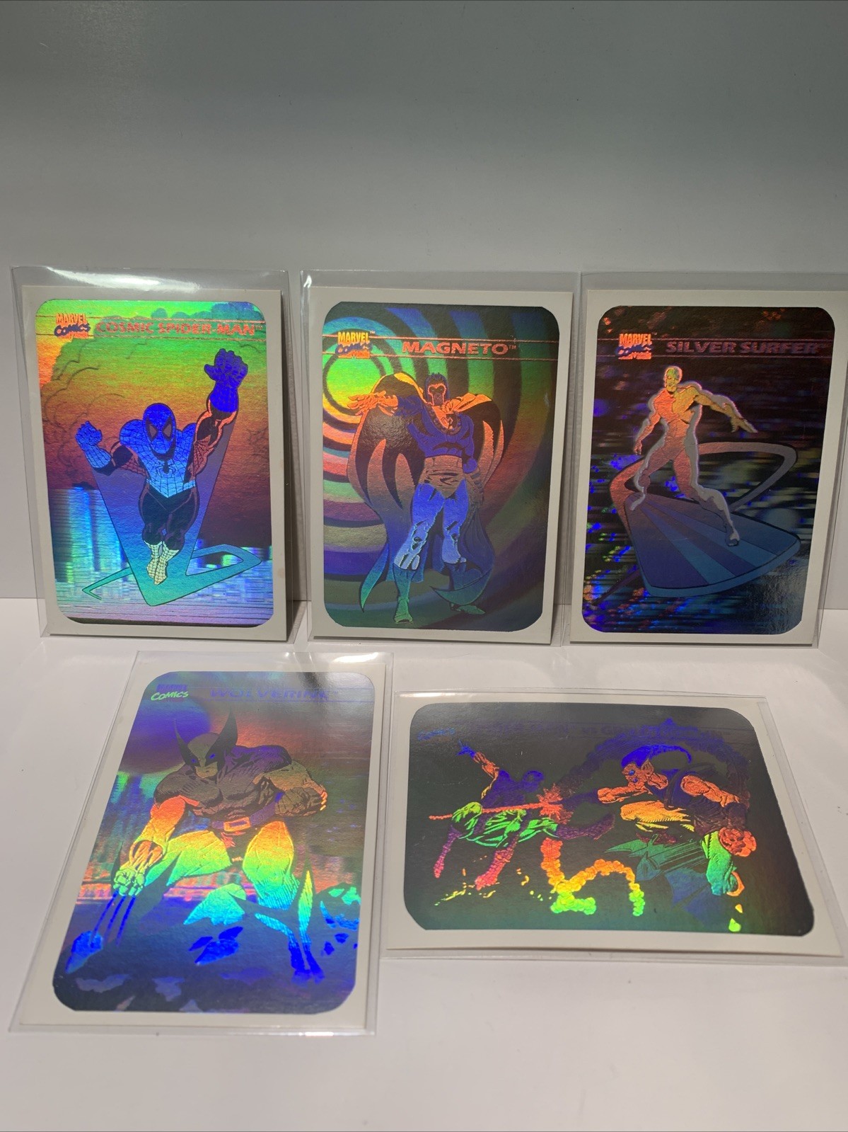 1990 Marvel Universe Series I HOLOGRAM Set MH1-MH5 Trading Cards Spiderman IMPEL