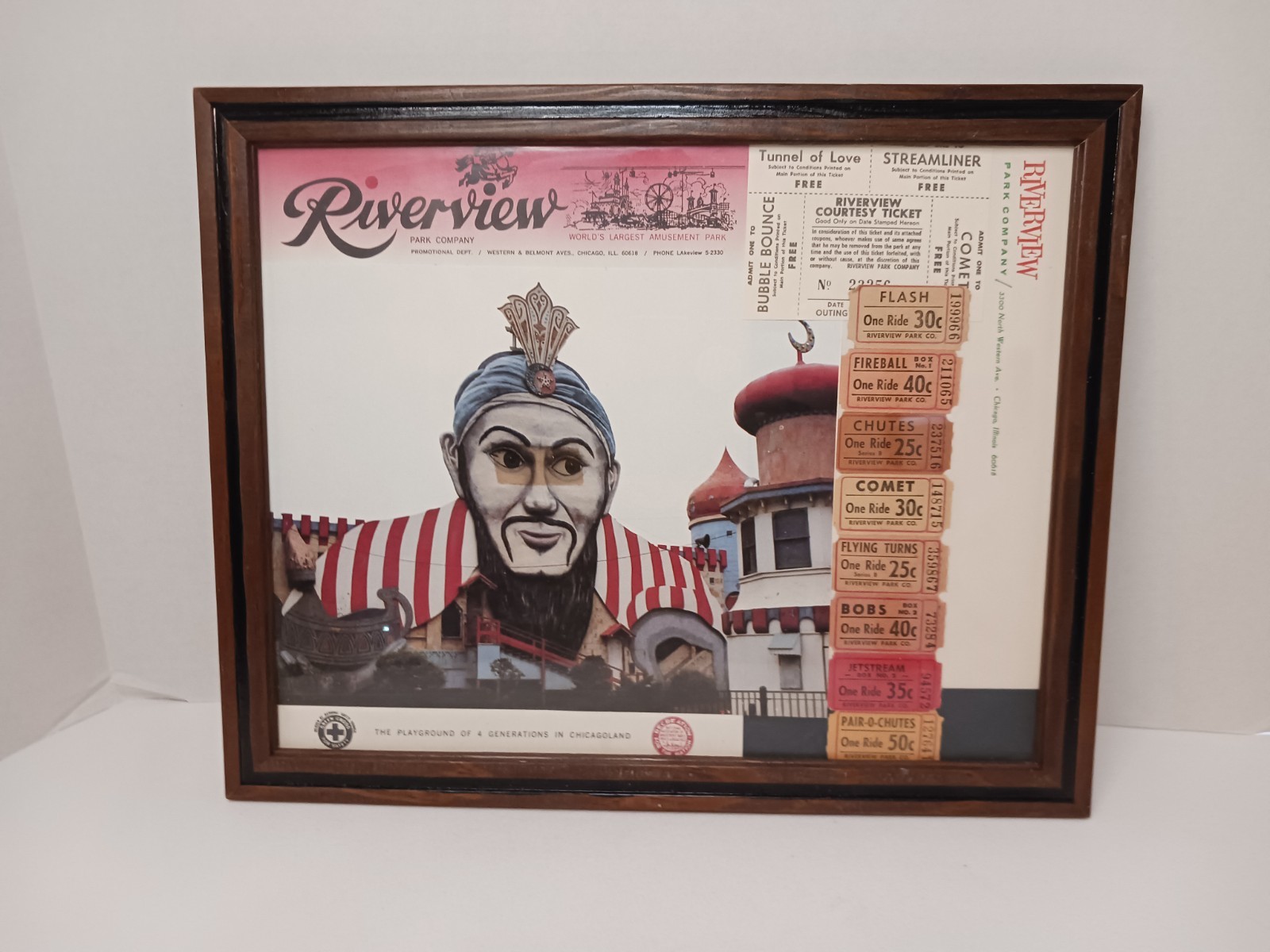 VINTAGE RIVERVIEW AMUSEMENT PARK CHICAGO FRAMED 11 VINTAGE RIVERVIEW AMUSEMENT PARK CHICAGO FRAMED 11