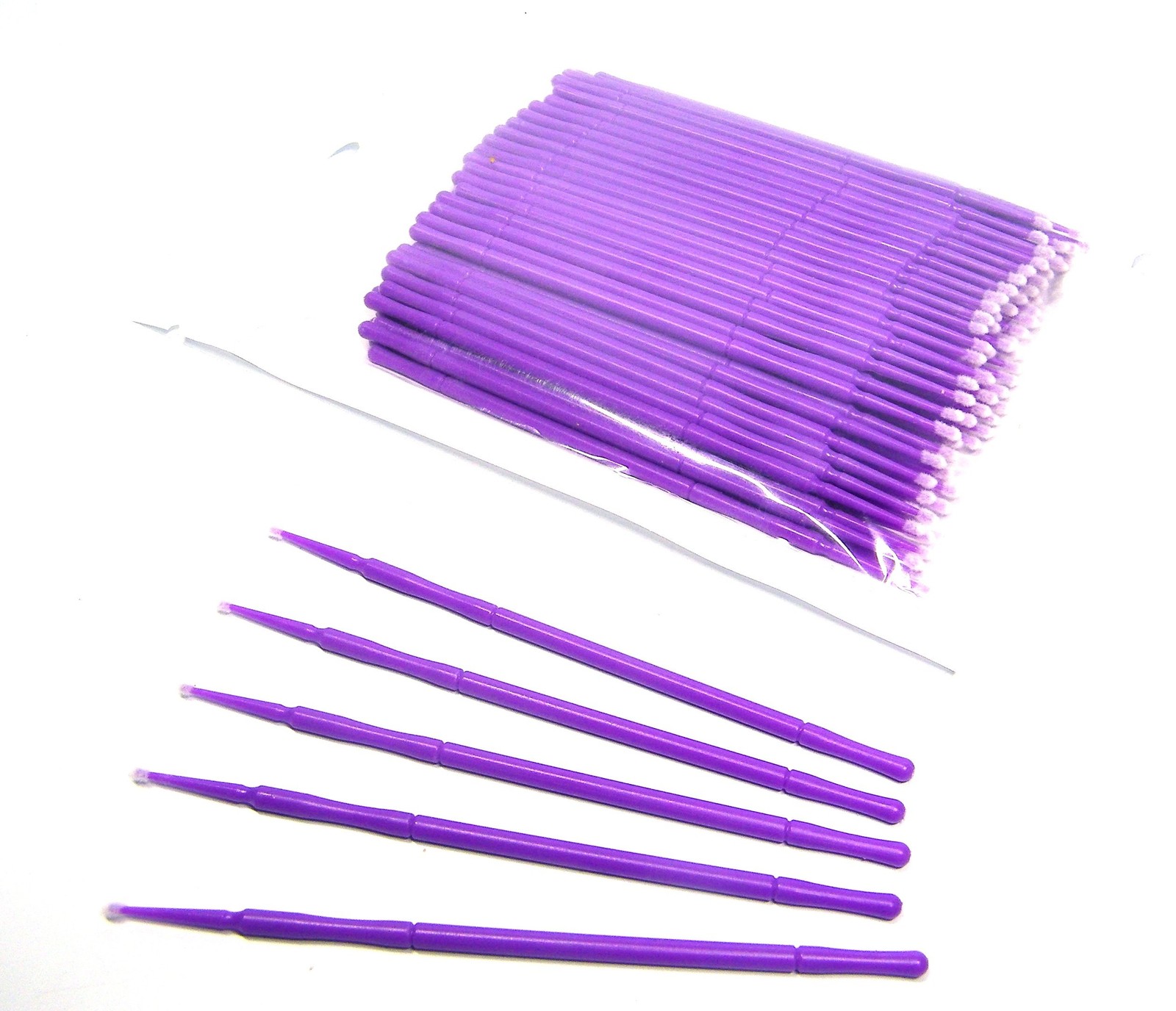 100 1.5mm Fine Touch Up Micro Brush Applicator for Detail Painting, Cleaning,