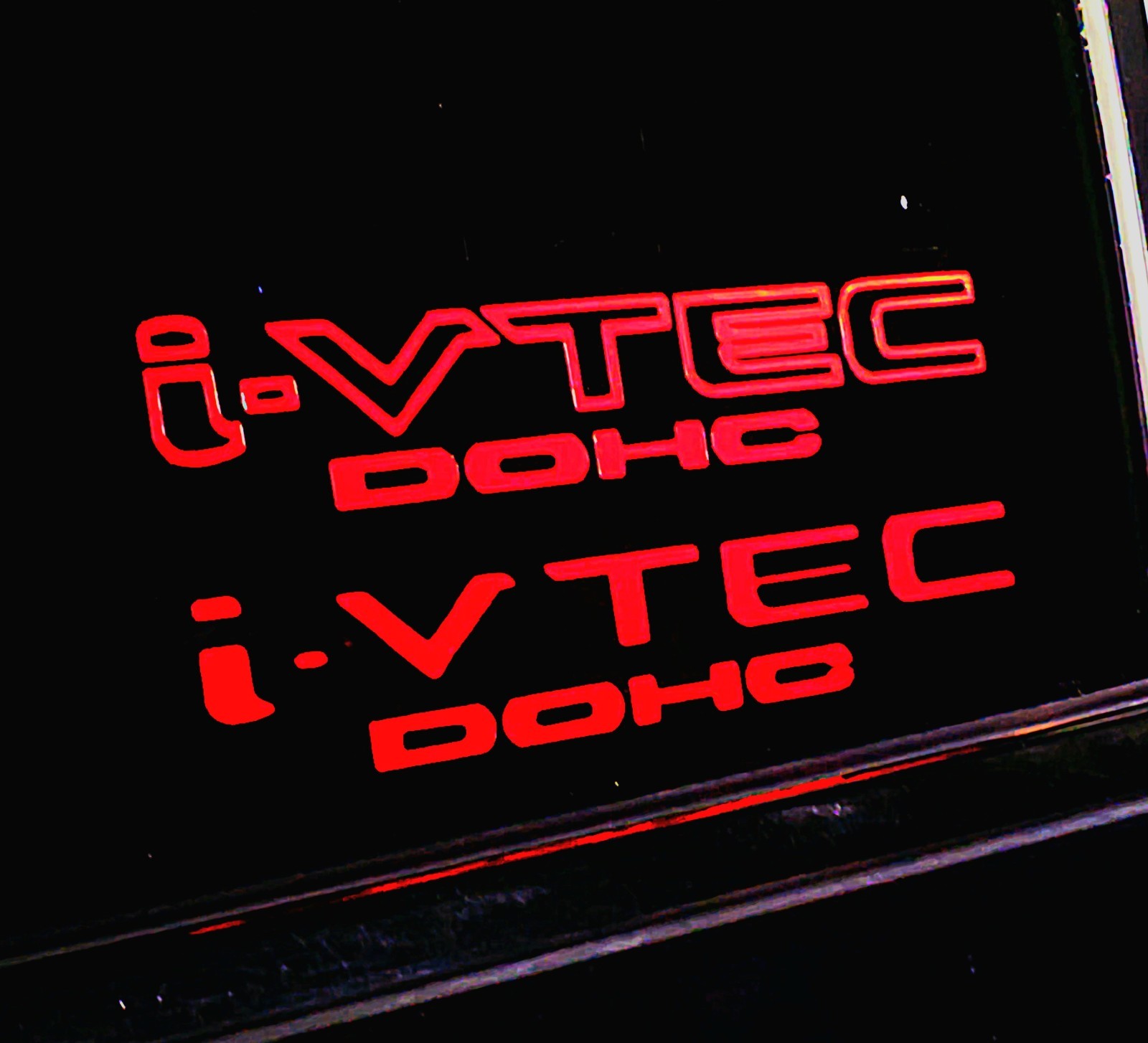 [#38] 2x Red i-VTEC DOHC Vinyl Decal Emblem 9in ×2in