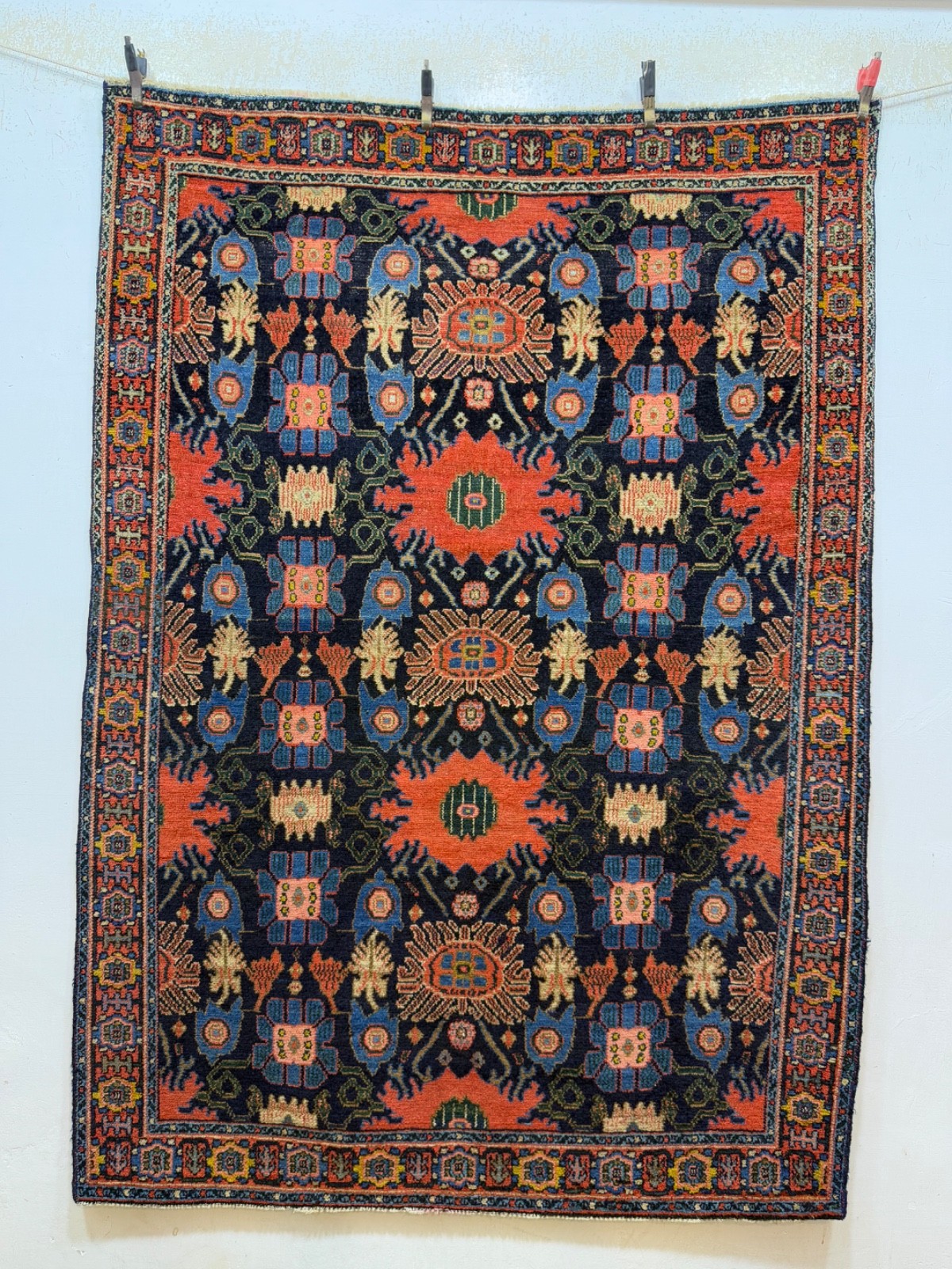 Antique Hand Knotted Rare Collectible Oriental Wool Rug 146x105 Cm
