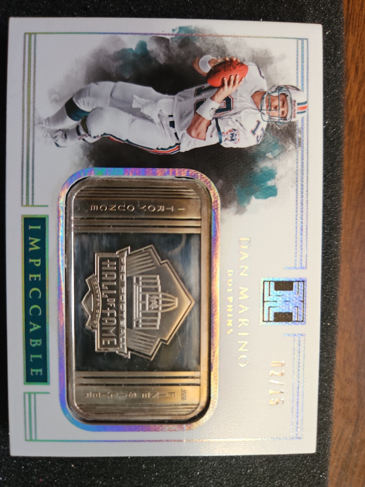 2017 Panini Impeccable Football Dan Marino Troy Ounce Silver Bar 02/15 HOF-25 SP