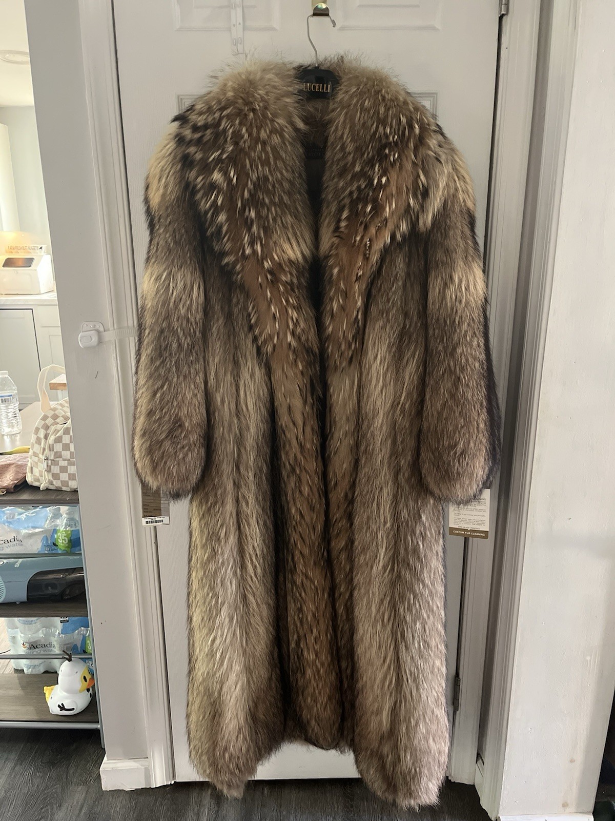 Bloomingdale’s Northern Lights Brand Vintage Brown Fur Coat L 55” In Length