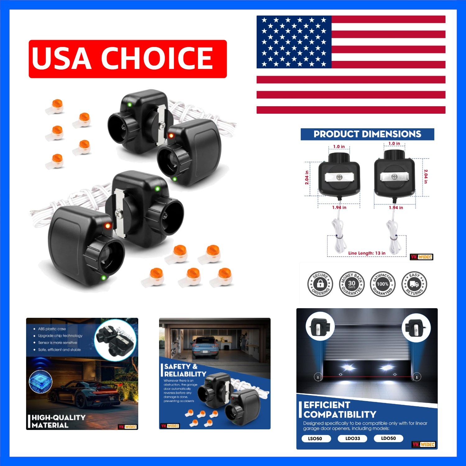 2 Pack Garage Door Sensor Replacement Kit for Linear | Garage Door Sensor Rep... 2 Pack Garage Door Sensor Replacement Kit for Linear | Garage Door Sensor Rep...