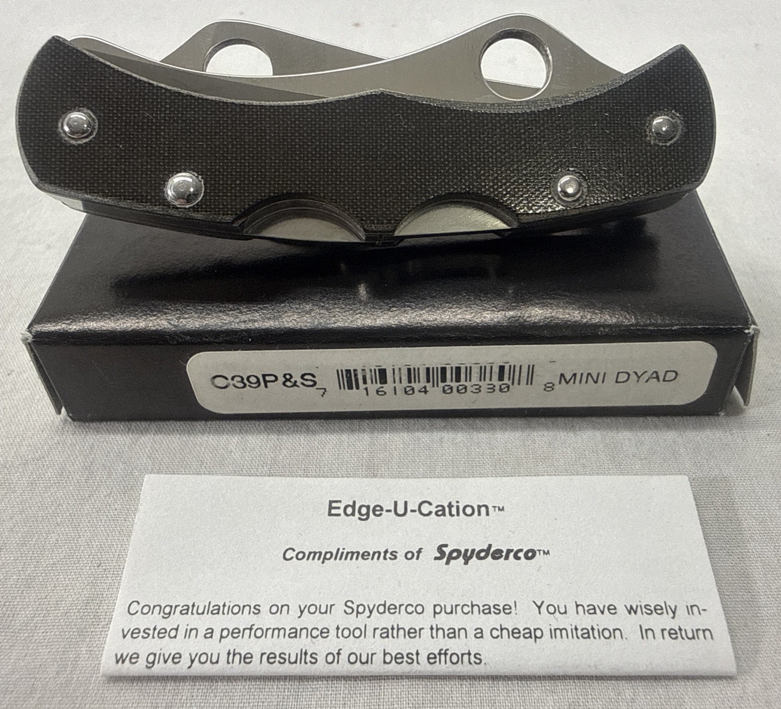 Spyderco C39P&S Mini-Dyad *NEW IN BOX* *ULTRA RARE* ATS-55 SEKI CITY JAPAN Spyderco C39P&S Mini-Dyad *NEW IN BOX* *ULTRA RARE* ATS-55 SEKI CITY JAPAN