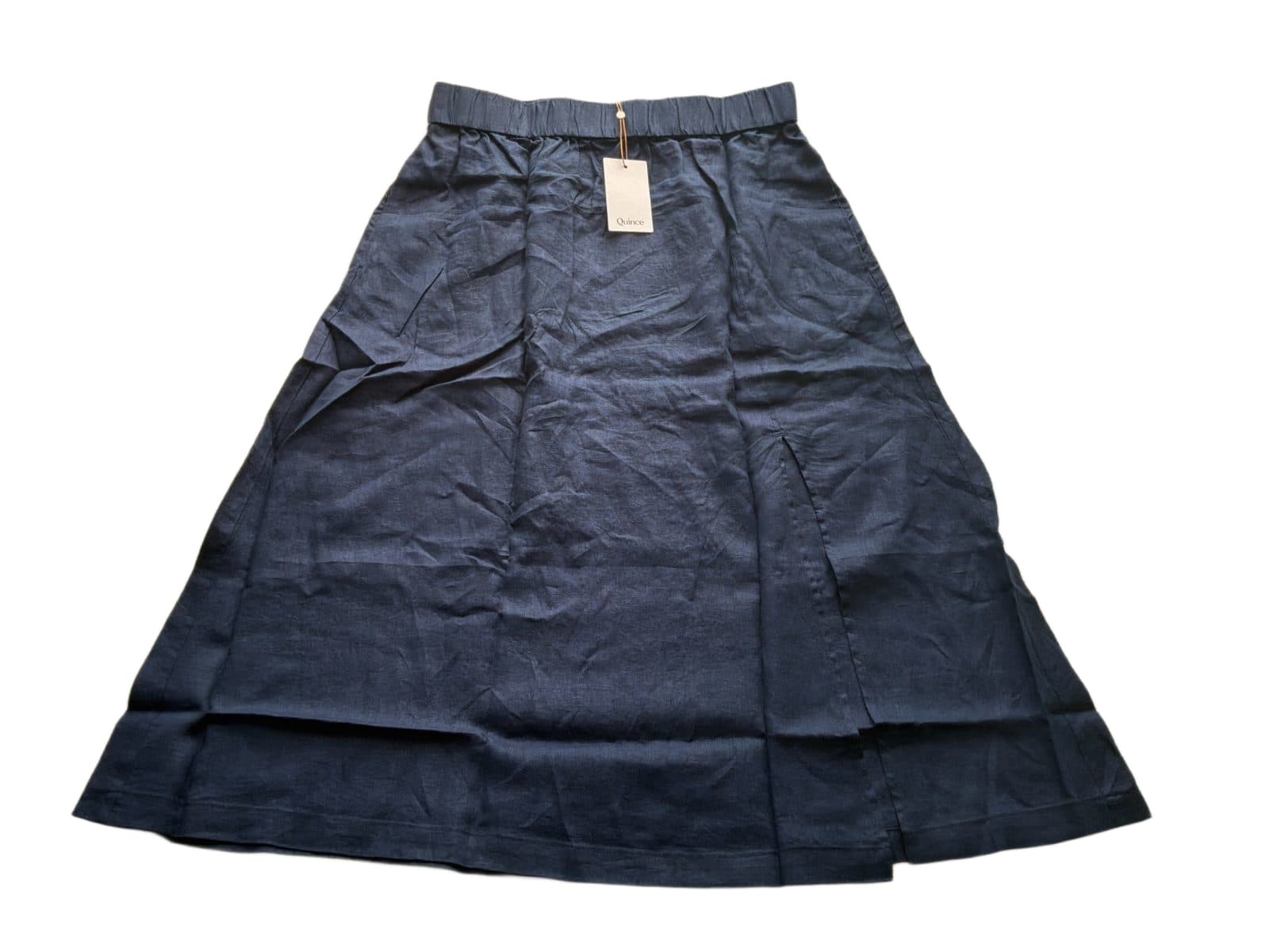 Quince Women\'s Petite 100% European Linen Maxi Skirt Deep Navy Size L Petite NWT Quince Women\'s Petite 100% European Linen Maxi Skirt Deep Navy Size L Petite NWT