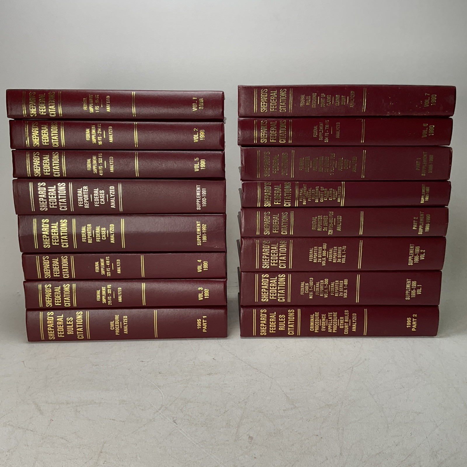 Vintage Shepard’s Federal Rules Citations Miscellaneous Lot Of 16 Hardcover Book