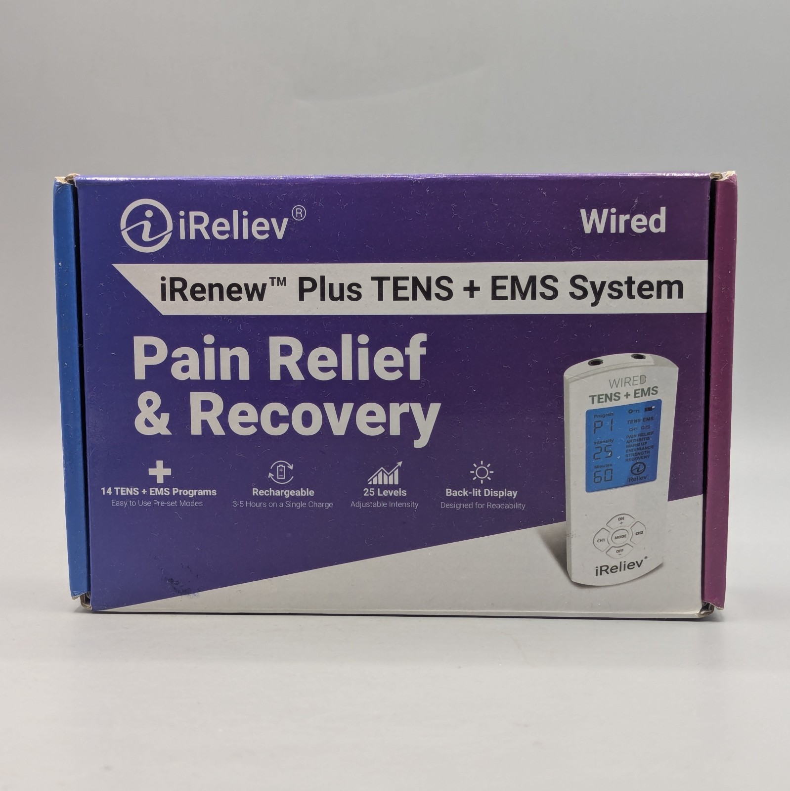 iReliev ET-8080 TENS + EMS Muscle Stimulator w/ 3 Large & 2 Small Pads iReliev ET-8080 TENS + EMS Muscle Stimulator w/ 3 Large & 2 Small Pads