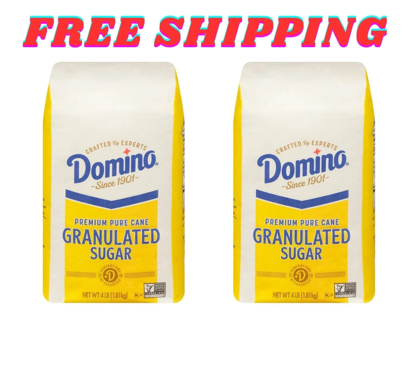 Domino Premium Pure Cane Granulated Sugar, 4 lb 2pack New Domino Premium Pure Cane Granulated Sugar, 4 lb 2pack New