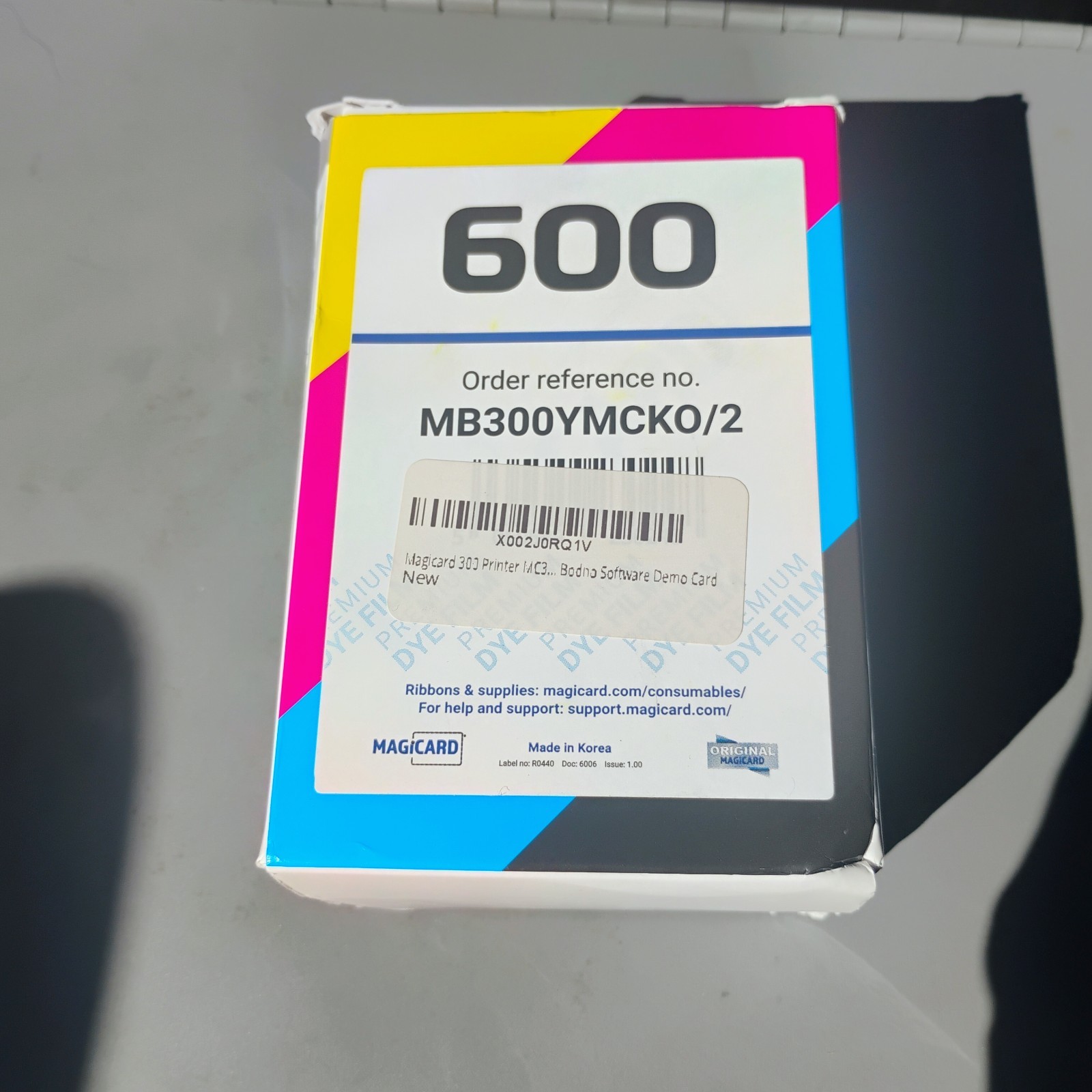 Genuine New Magicard MB250YMCKOK/2 600 Full Color Dye Film Ribbon Cleaning Spool Genuine New Magicard MB250YMCKOK/2 600 Full Color Dye Film Ribbon Cleaning Spool
