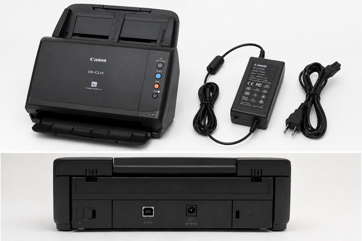 Canon ImageFormula DR-C225 Document Scanner w/ AC Good Condition Canon ImageFormula DR-C225 Document Scanner w/ AC Good Condition