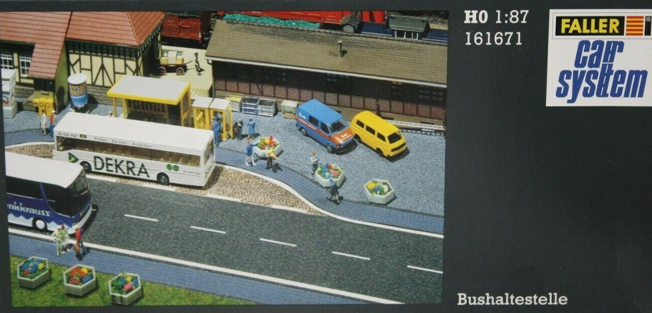 Faller Car System 161671 Bus Stop Kit Diorama H0 1:87