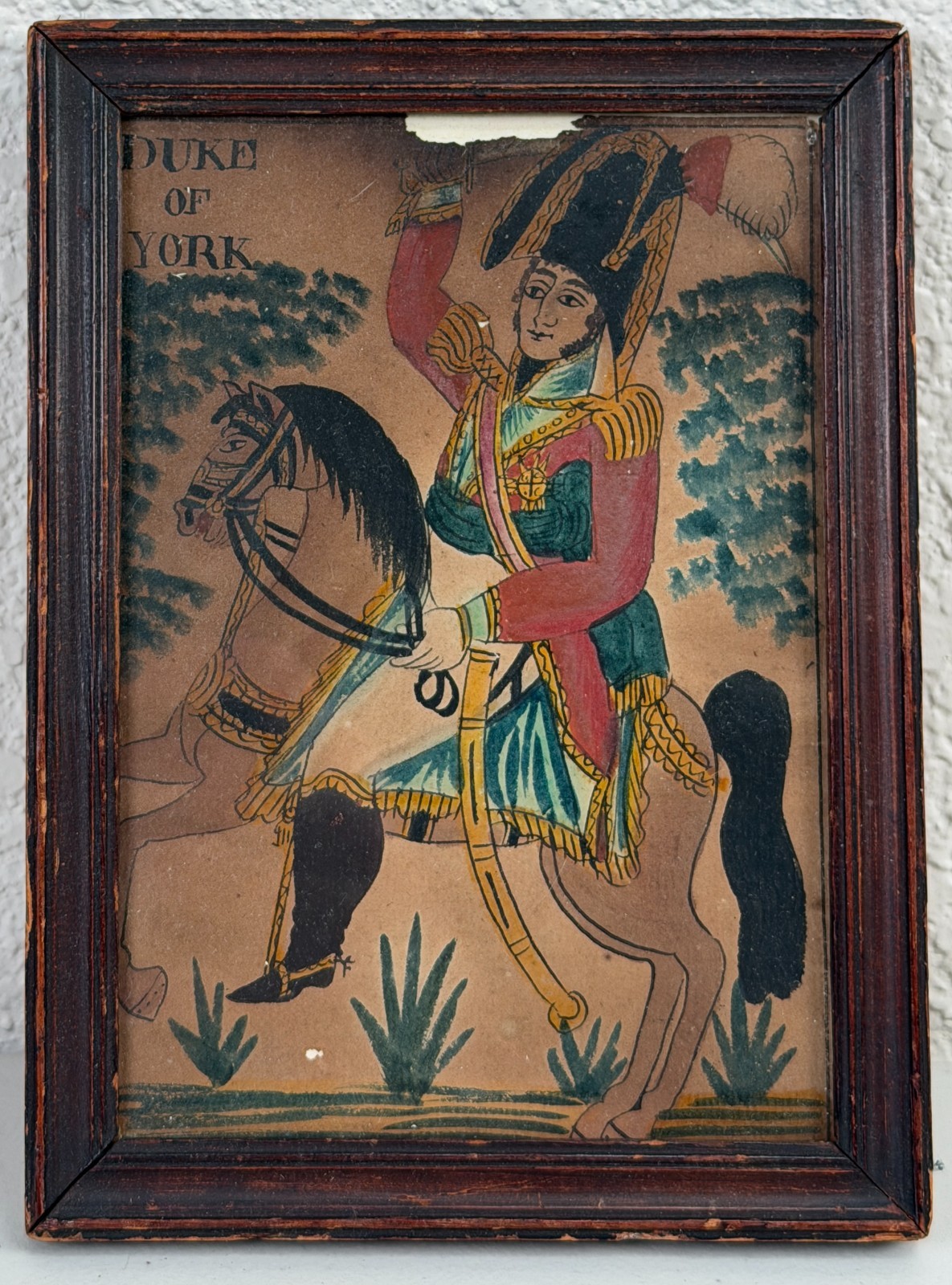 Antique Prince Frederick Duke of York British Folk Art Painting 19th C. English